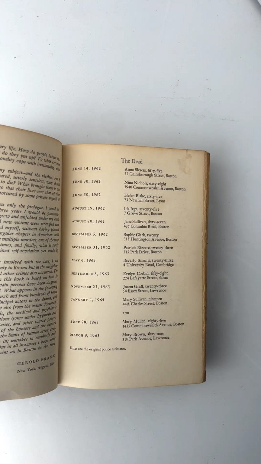 The Boston Strangler Gerold Frank 1966 First Edition True Crime NAL