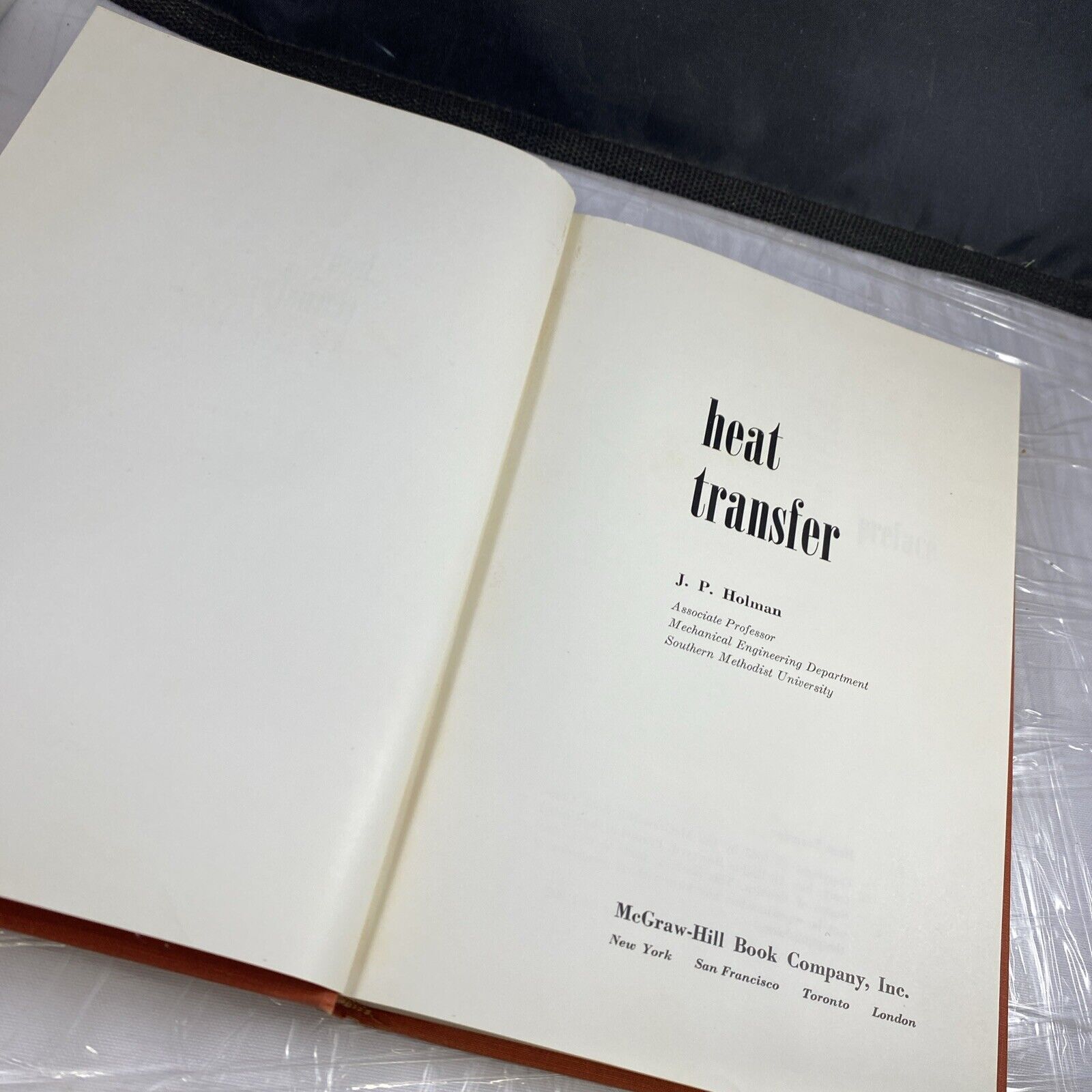 Heat Transfer J.P. Holman McGraw Hill 1963 Vintage 60s Science College Textbook