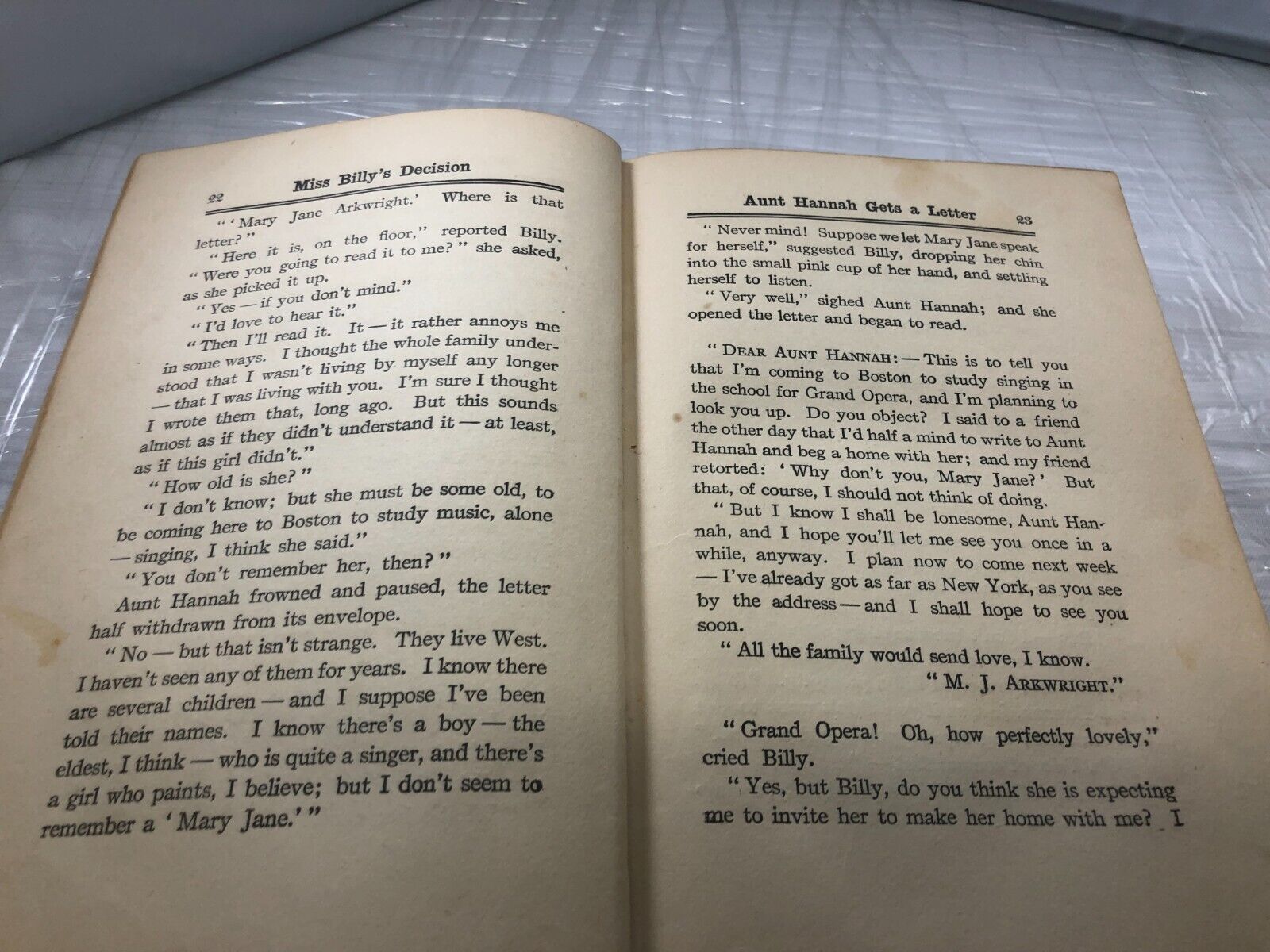 Antique Book Miss Billys Decision by Eleanor H Porter 1916 Vintage Fiction