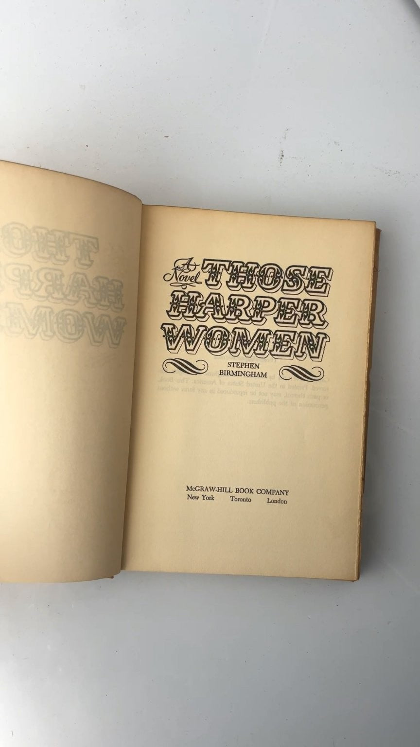 Those Harper Women Stephen Birmingham 1964 1st Edition McGraw-Hill