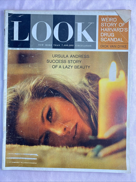 LOOK Magazine Nov 3 1963 URSULA ANDRESS / Steichen / Harvard Drug Scandal Cars