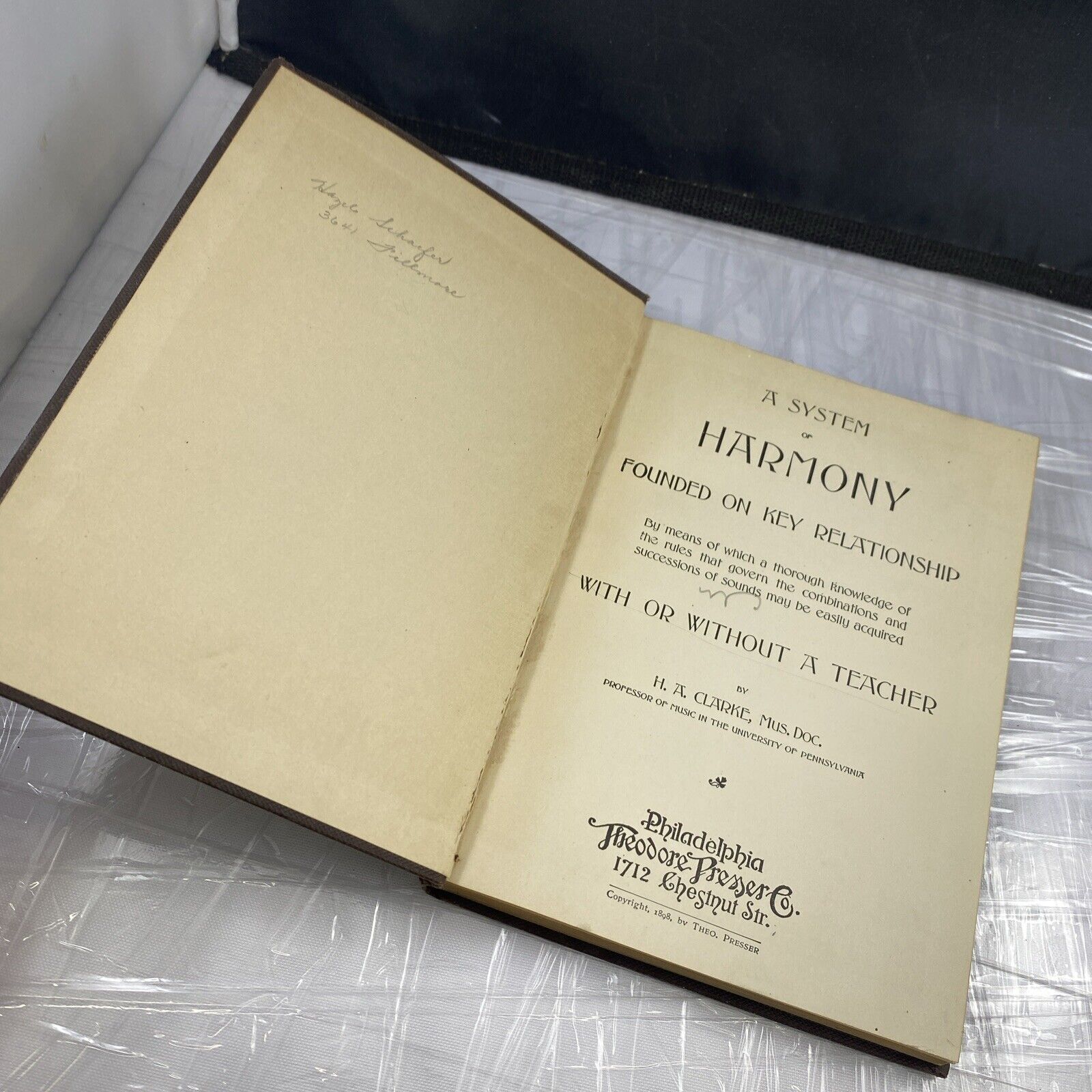 HARMONY A TEXT BOOK by H.A. Clarke 1898 Rare Antique Music Instruction & Theory