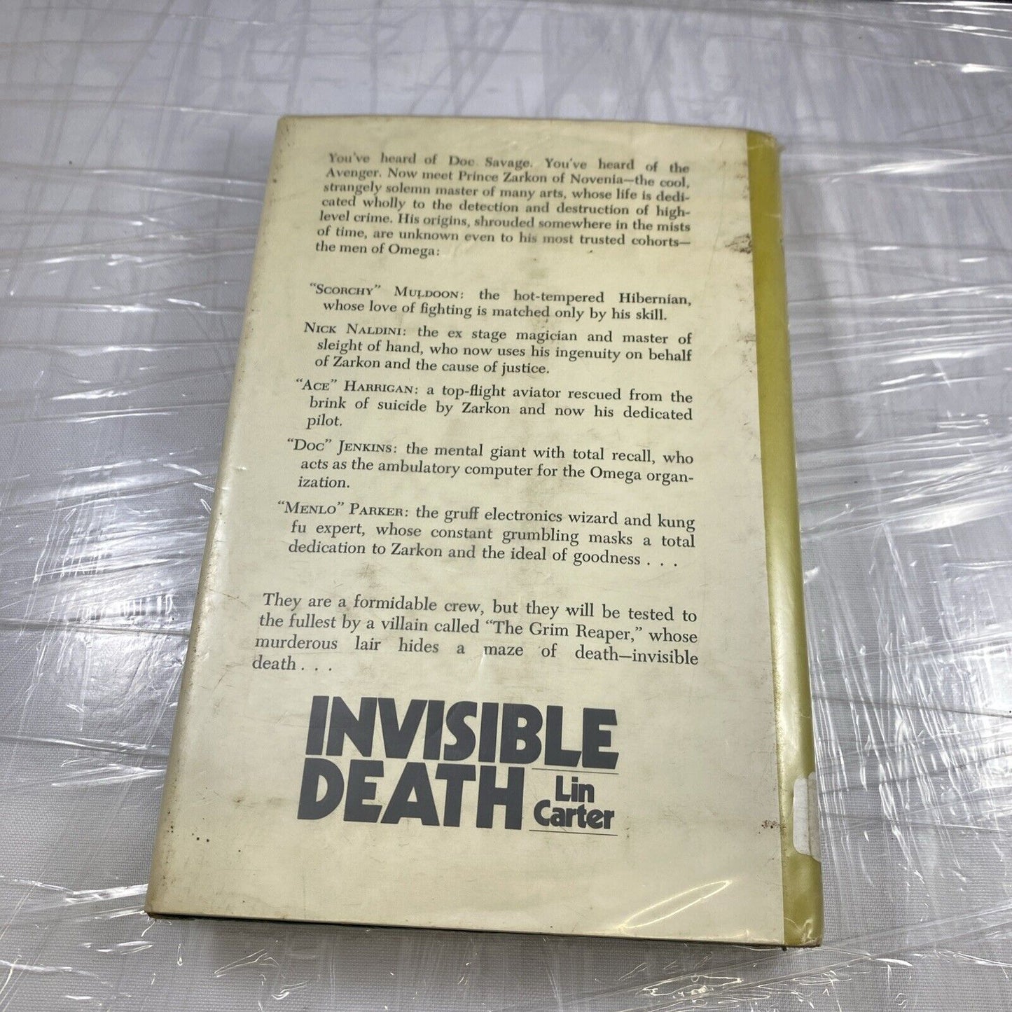 Invisible Death by Lin Carter (HC) Vintage 70s Sci-fi Novel EX LIBRARY ROLLA MO