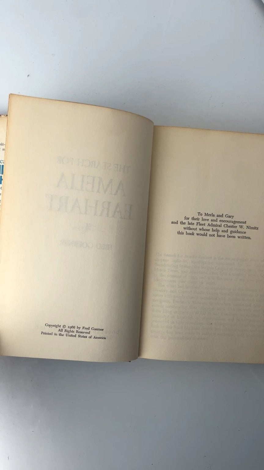The Search for Amelia Earhart Fred Goerner 1966 Book Club Edition Biography