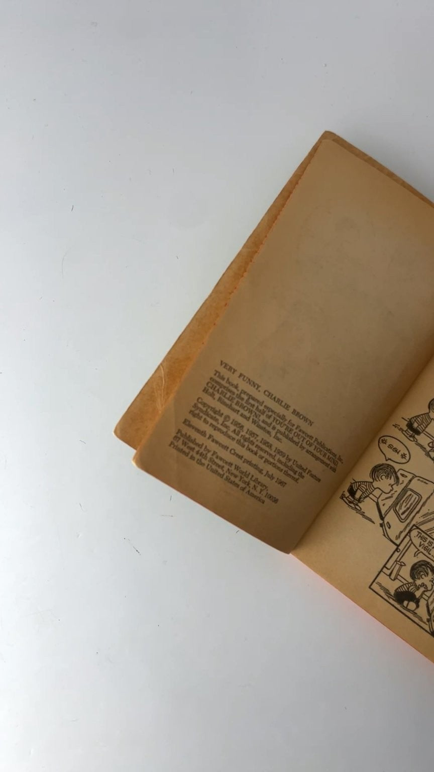 Very Funny Charlie Brown by Charles M. Schulz 1967 Fawcett Crest Book