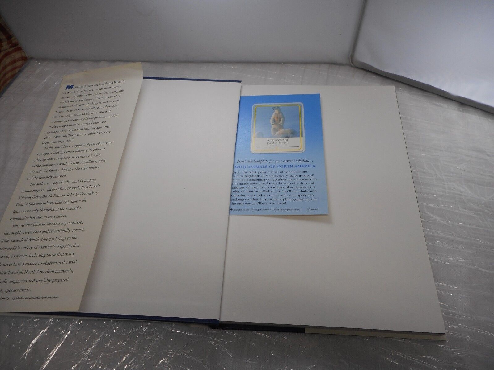 (With Bookplate) National Geographic Wild Animals of North America Hardback 1998