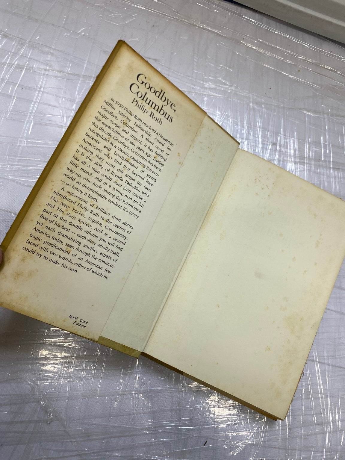 Goodbye, Columbus Philip Roth 1959 Book Club Edition Literary Fiction VINTAGE