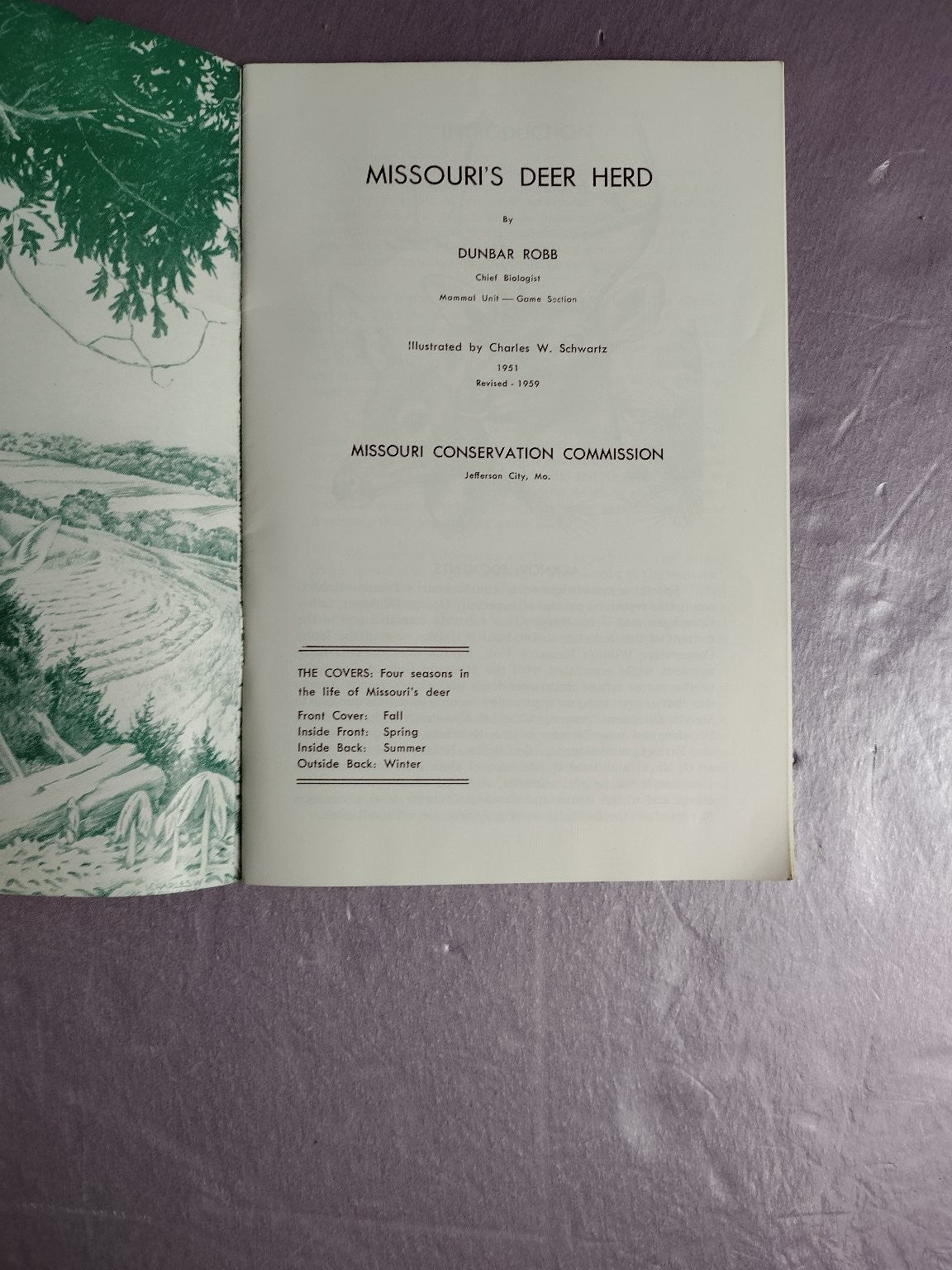 Missouri's Deer Herd Dunbar Robb 1959 Revised Ed Wildlife Conservation