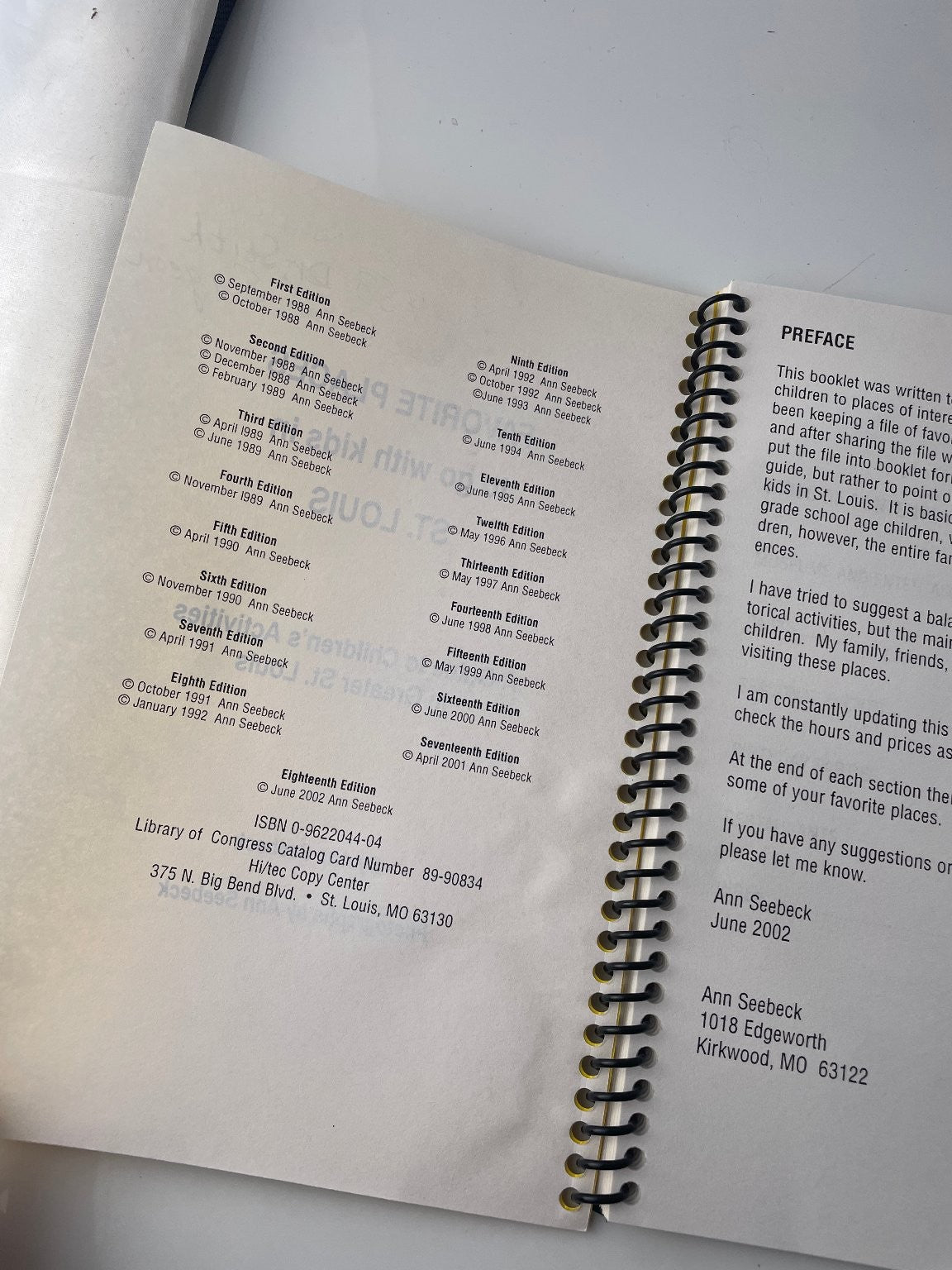Favorite Places to Go with Kids in St. Louis Ann Seebeck 2002 Travel Guide