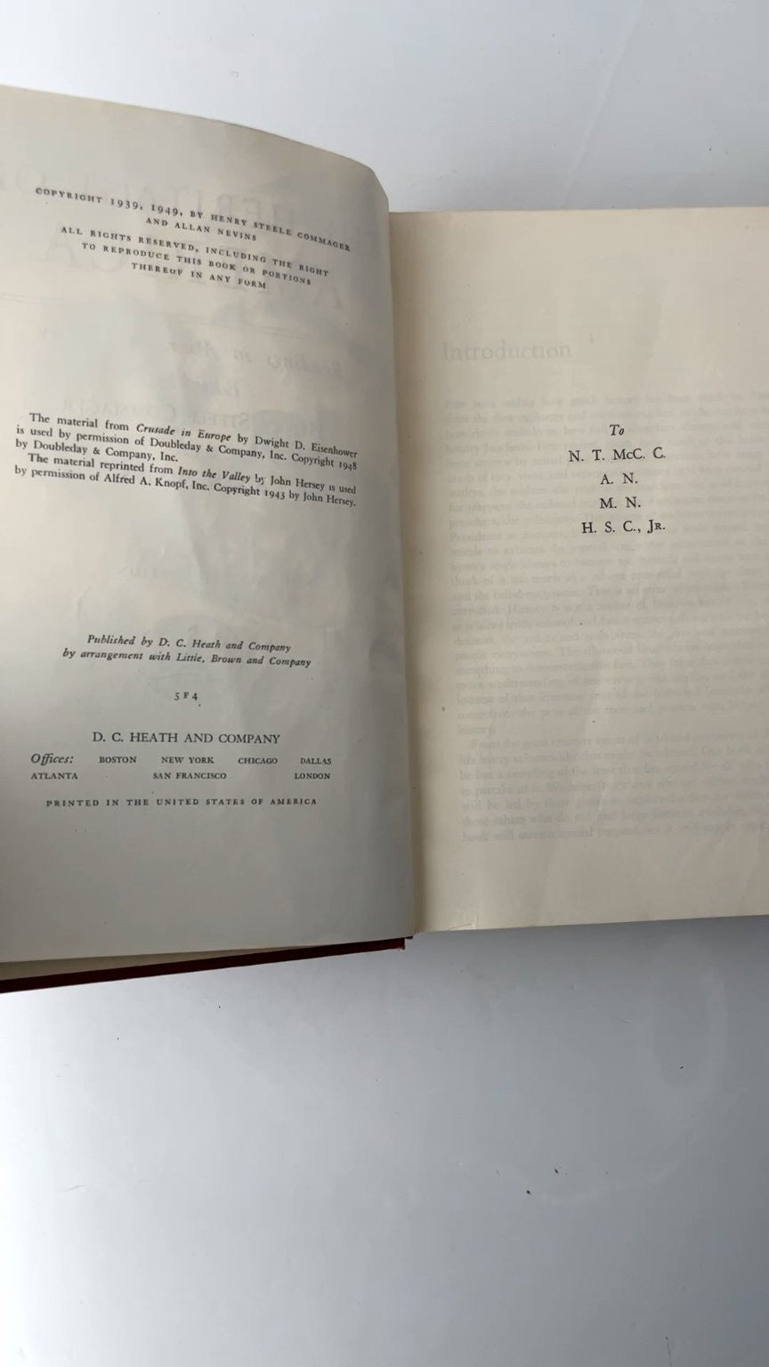 The Heritage of America Henry Steele Commager Revised Edition 1949 Illustrated