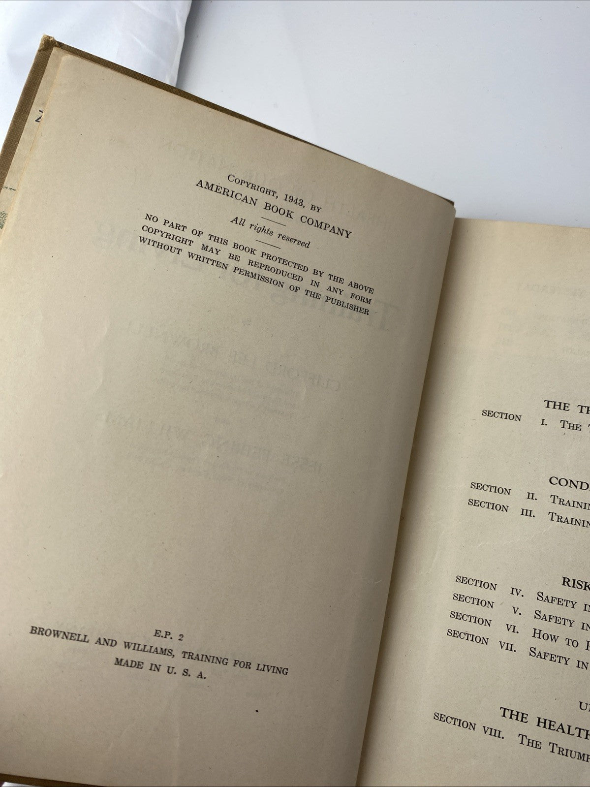 Health Of Our Nation Book A Training For Living By Clifford Brownell 1943 VTG