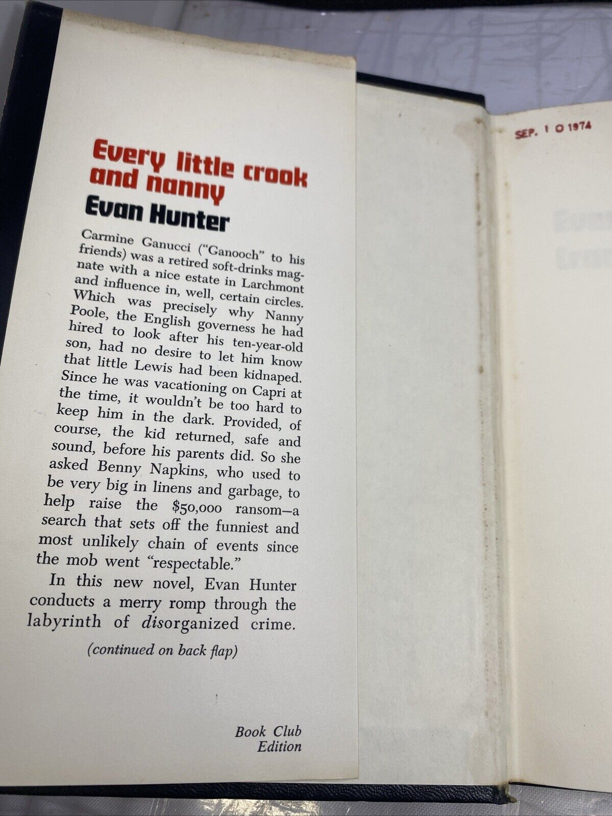 Every Little Crook and Nanny by Evan Hunter (1972, Hardcover) GOOD Vintage Myste