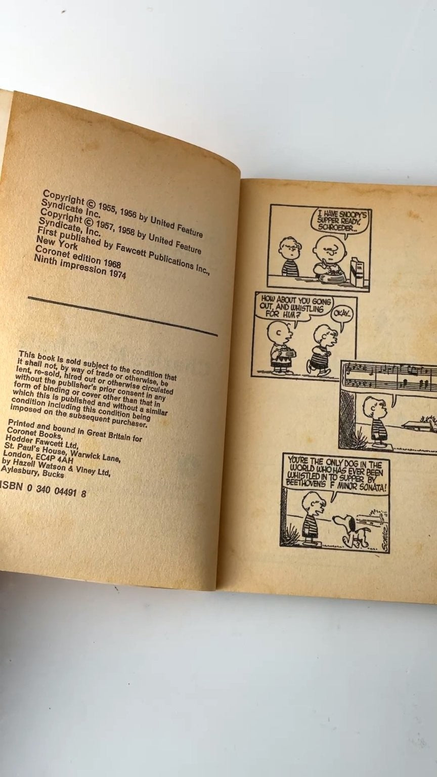 Good Ol' Snoopy by Charles M. Schulz Coronet Edition 1968 Illustrated
