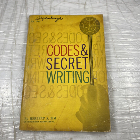 Codes & Secret Writing 1966 Vintage Scholastic Book Services Herbert S. Zim