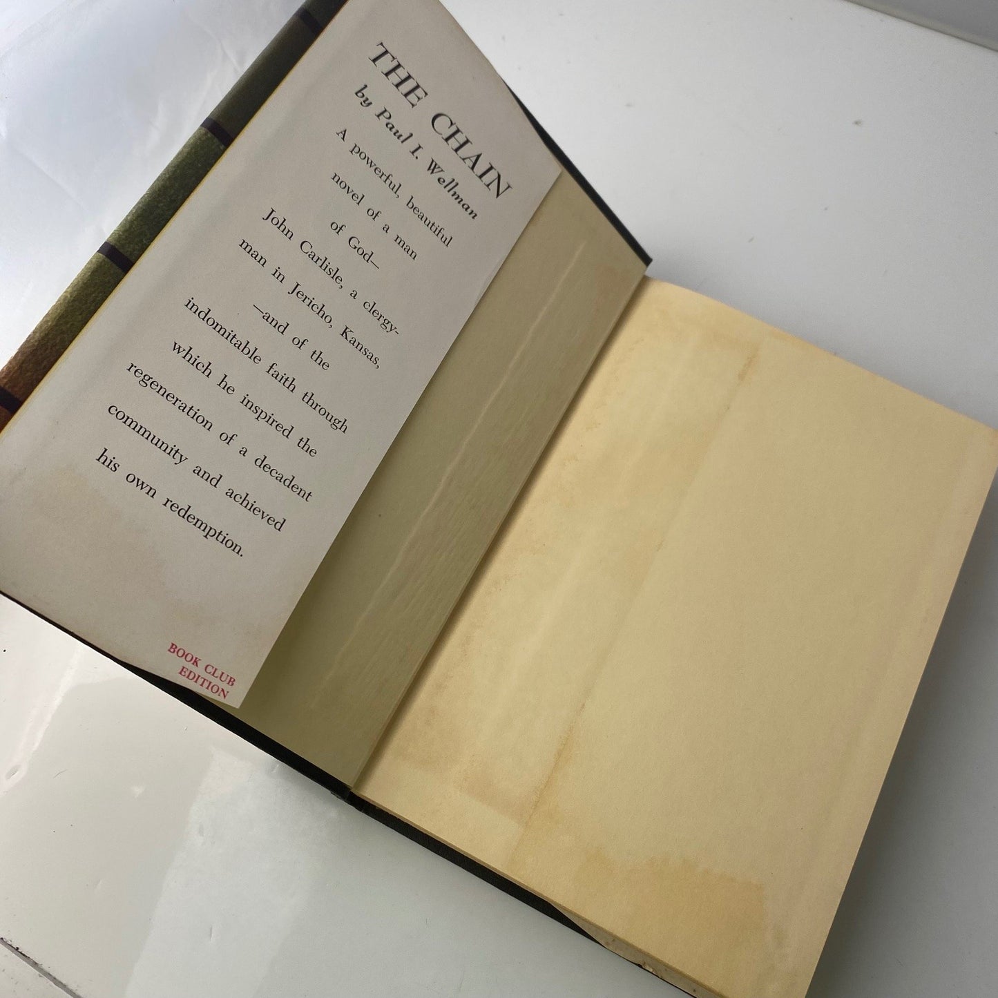 The Chain Paul I. Wellman 1949 First Edition Historical Fiction Doubleday