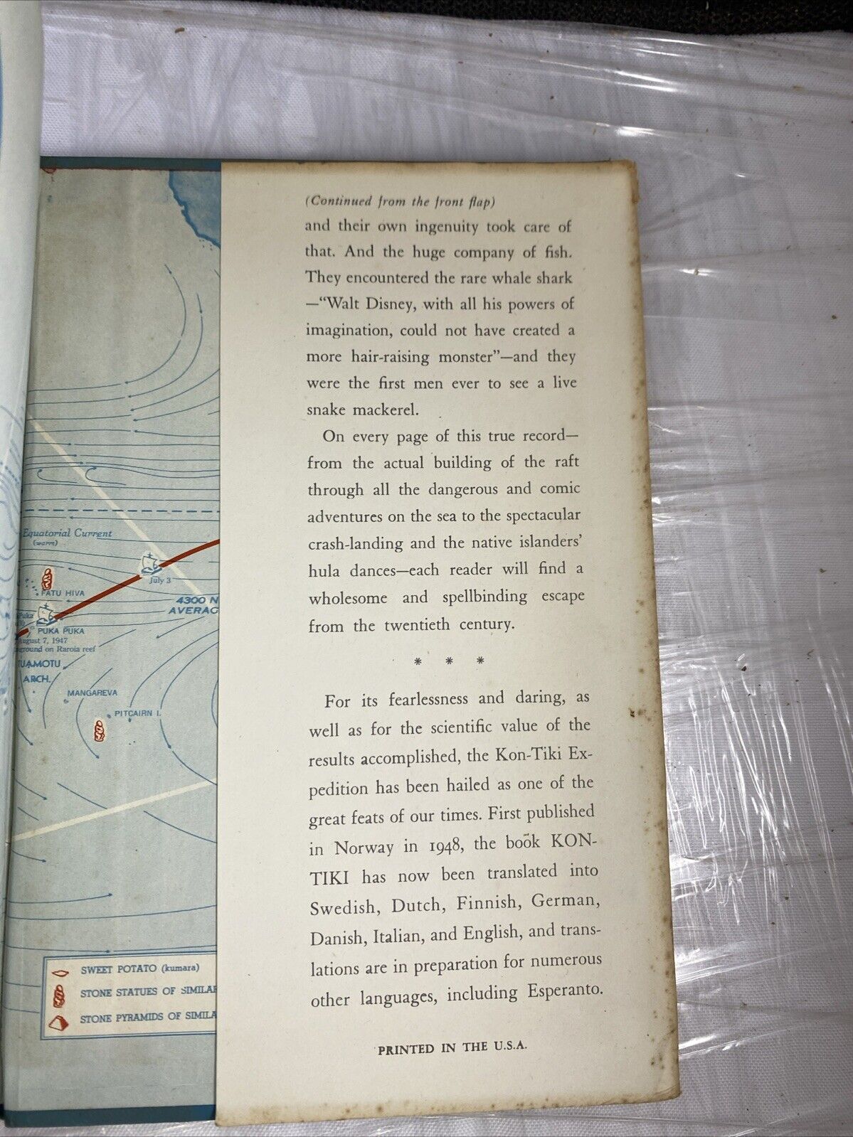 Vintage Kon-Tiki by Thor Heyerdahl 1950 Vintage 50s Sea Travel Story Raft Voyage