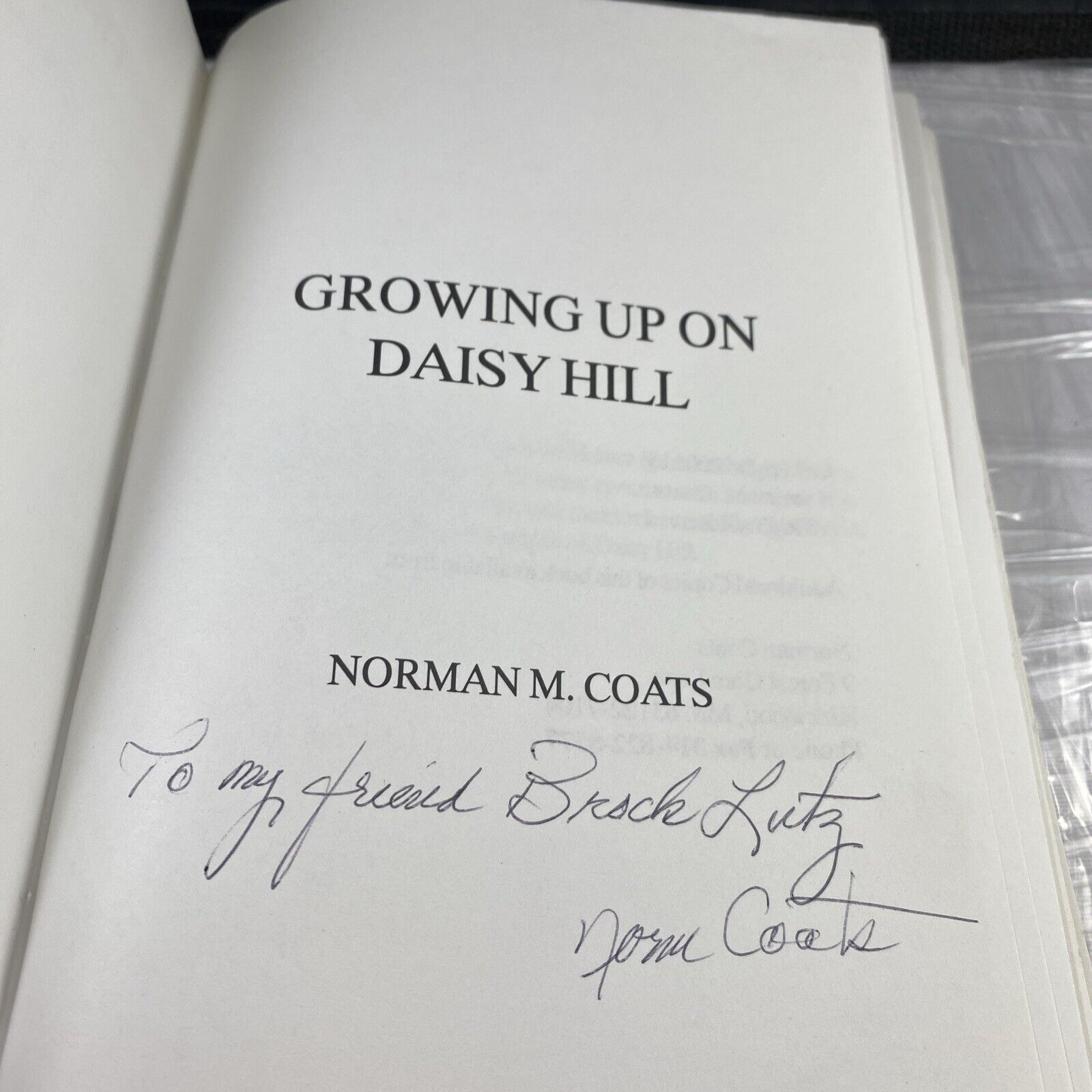 *SIGNED* Growing Up On Daisy Hill True Story Memoirs Indiana Great Deppression