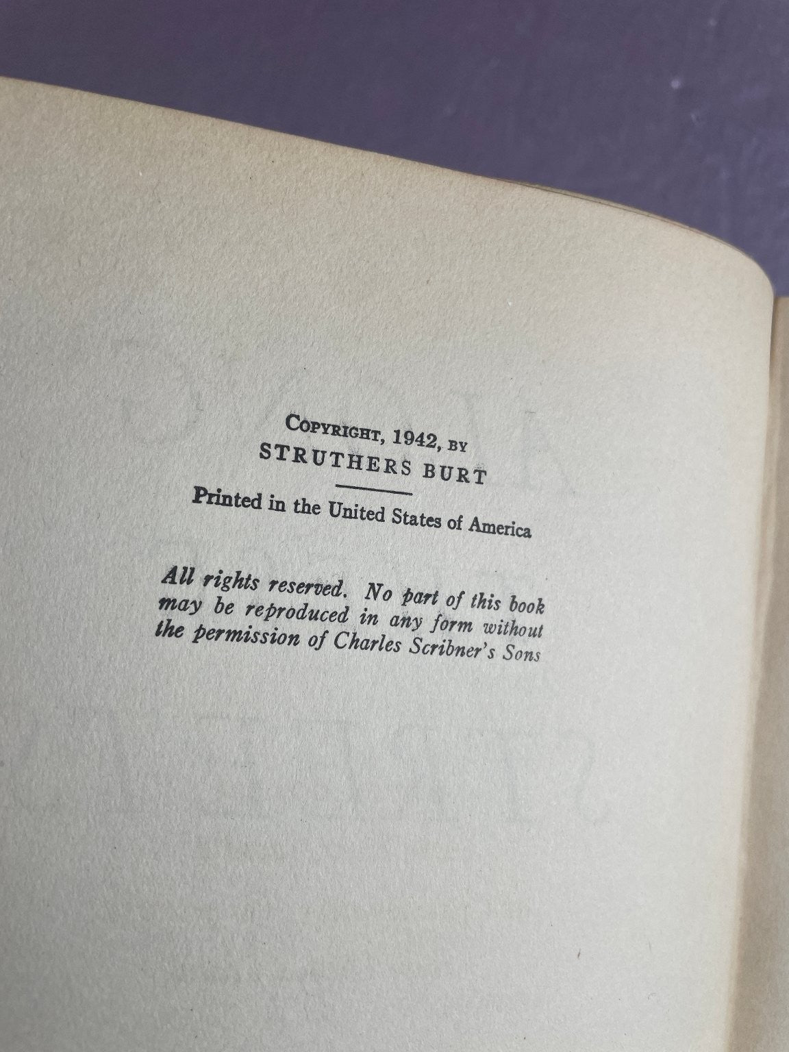 Along These Streets Struthers Burt 1942 First Edition Charles Scribner's Sons