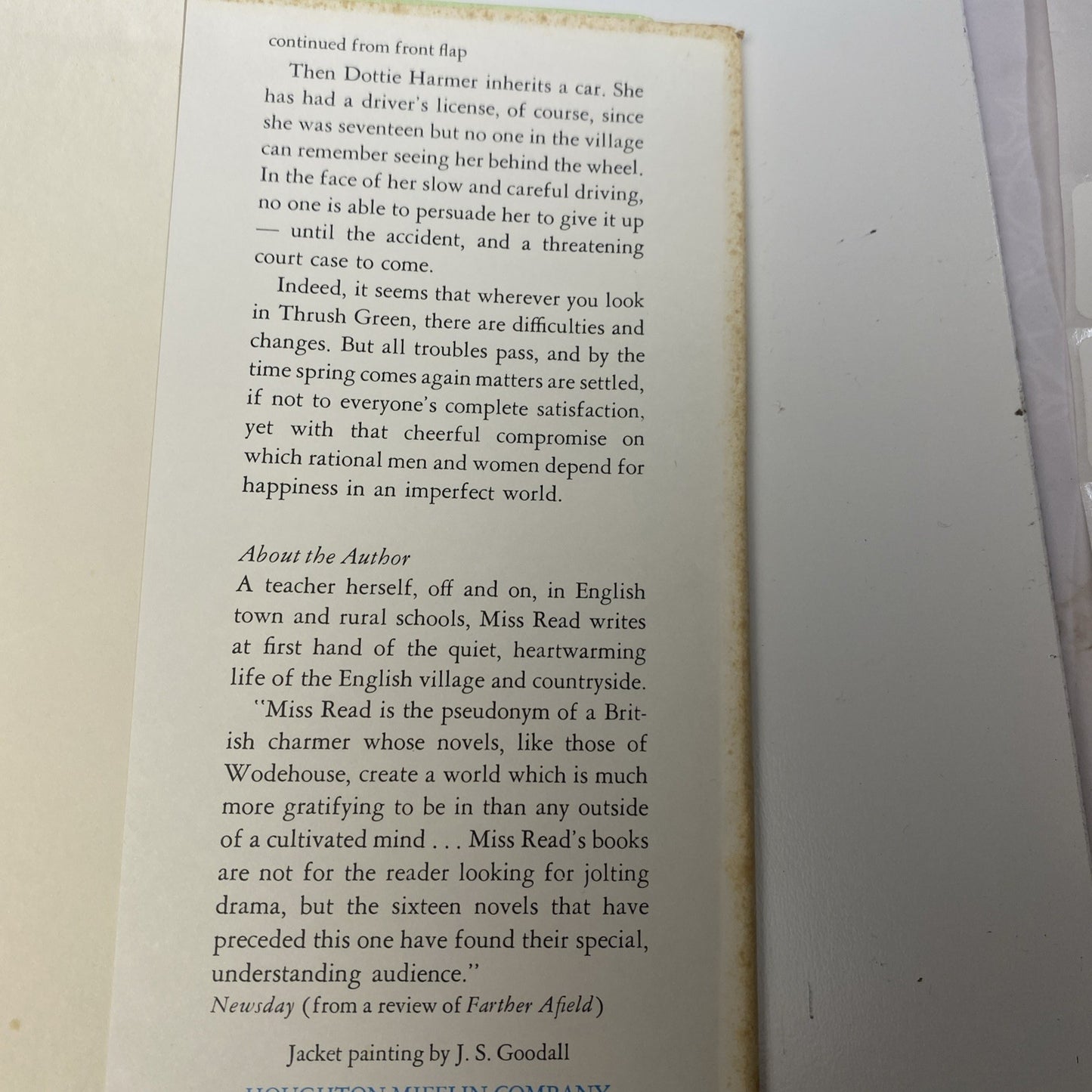 Vintage Novel Battles at Thrush Green by Miss Read First American Edition 1976