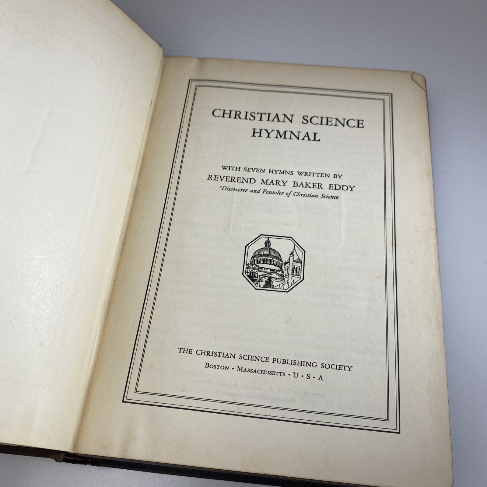 Seventeenth Church Christ Chicago Christian Science Hymnal 1932 Vintage Songbook