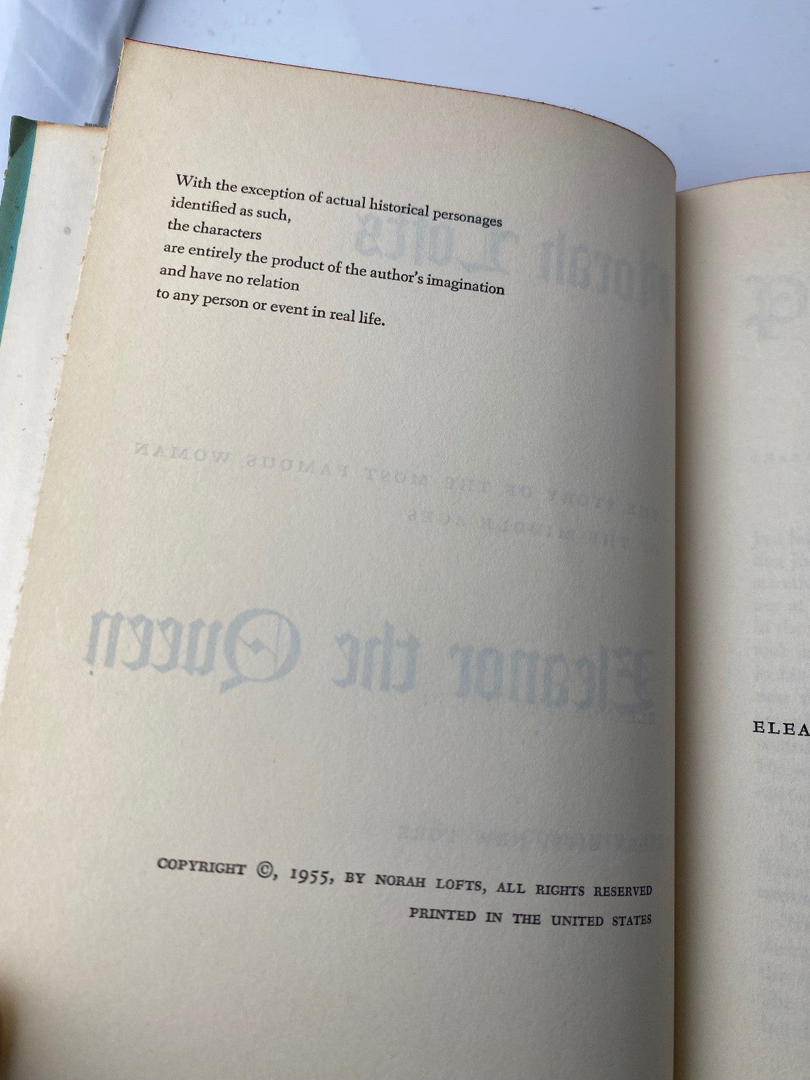 Eleanor the Queen Norah Lofts 1955 Book Club Edition Historical Biography