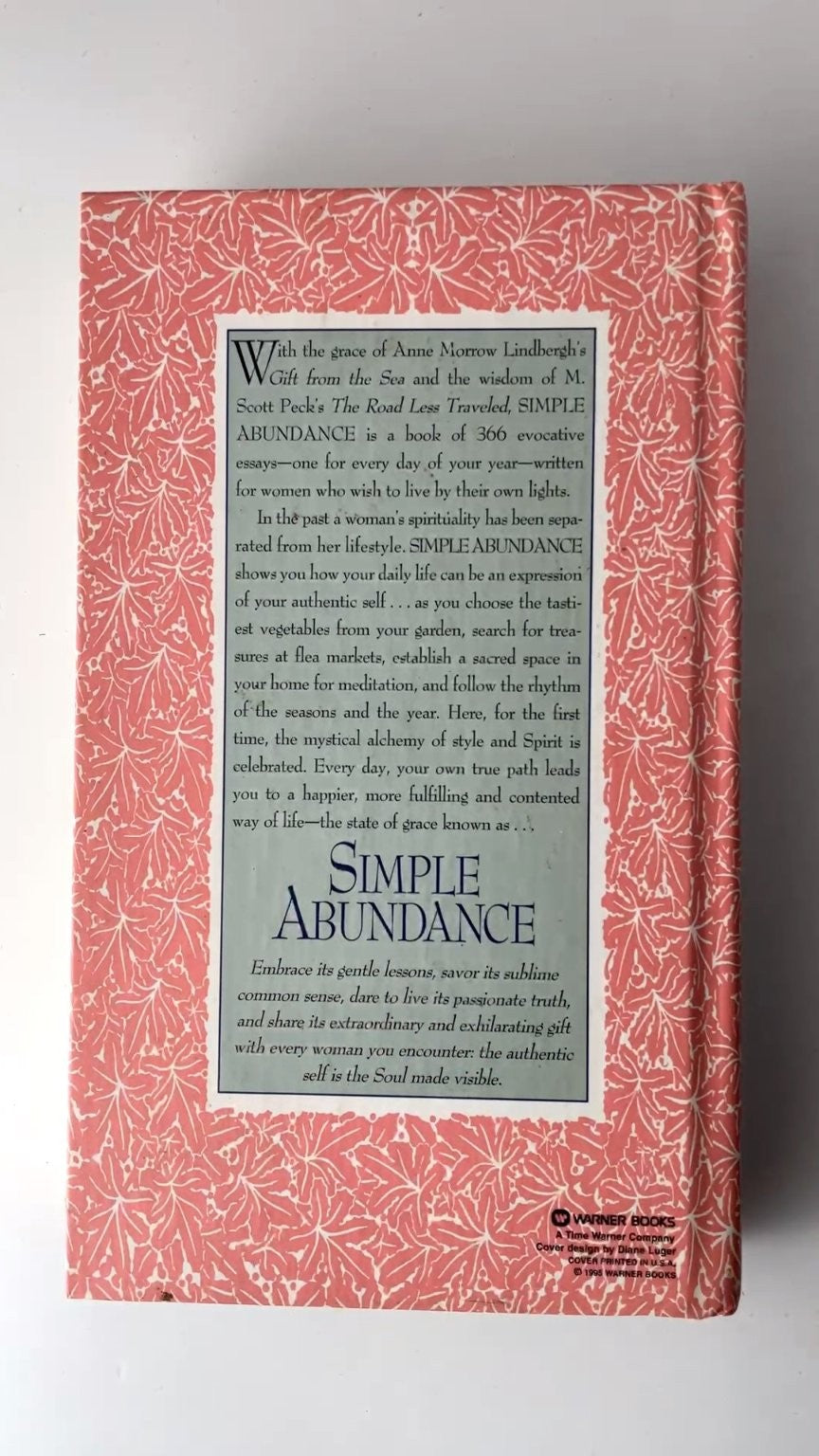 Simple Abundance Sarah Ban Breathnach First Printing 1995 Hardcover