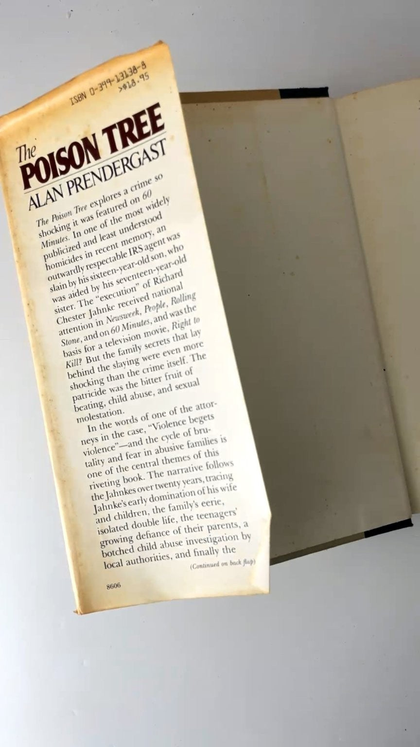 The Poison Tree Alan Prendergast 1986 First Edition True Crime Putnam