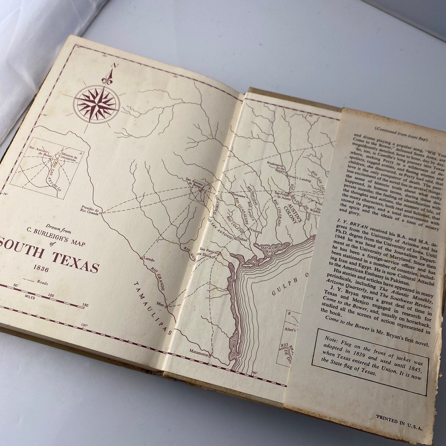 Vintage History book Come to the Bower J.Y. Bryan 1963 First Edition Texas