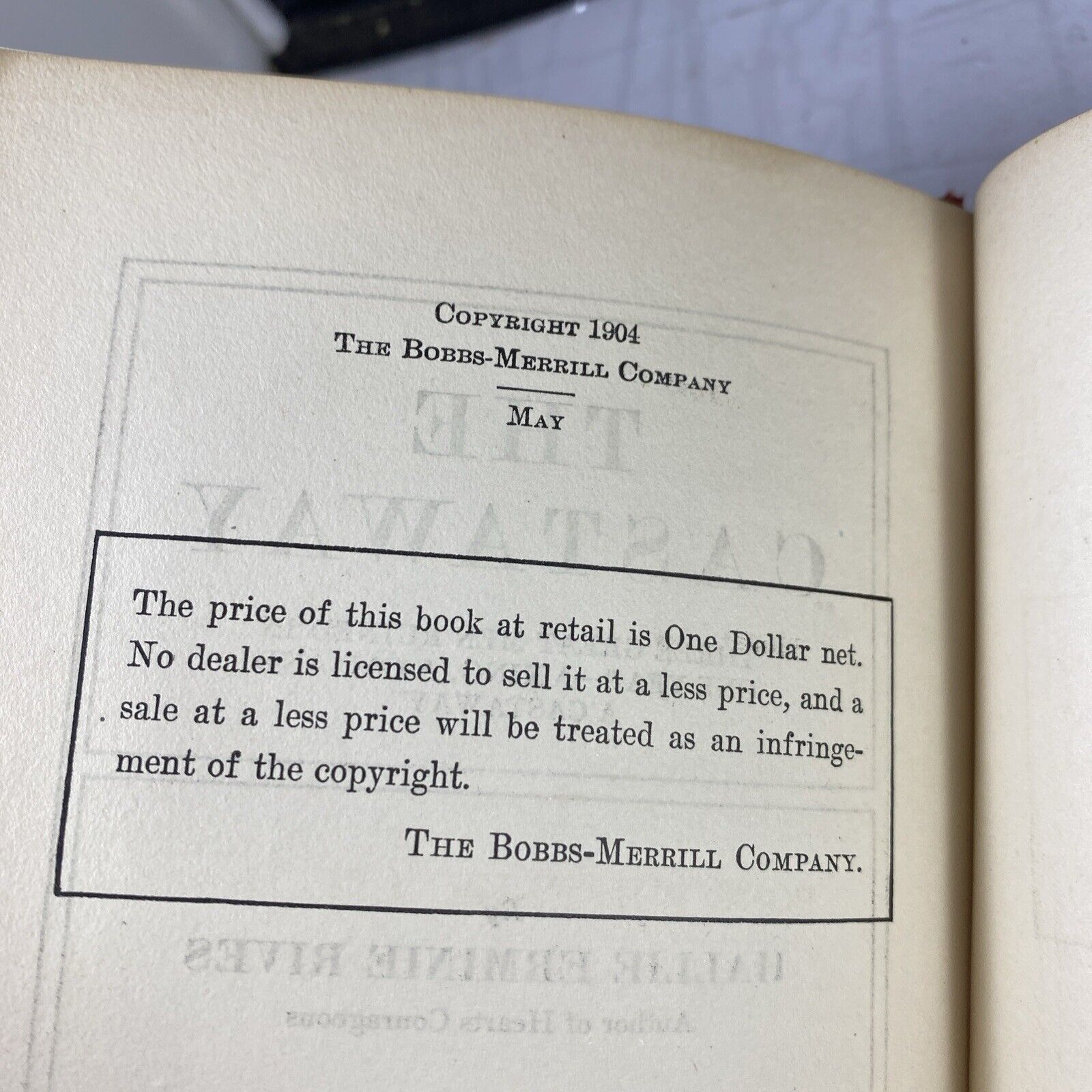 The Castaway by Hallie Erminie Rives 1904 Bobbs Merrill Book Antique 1st Print