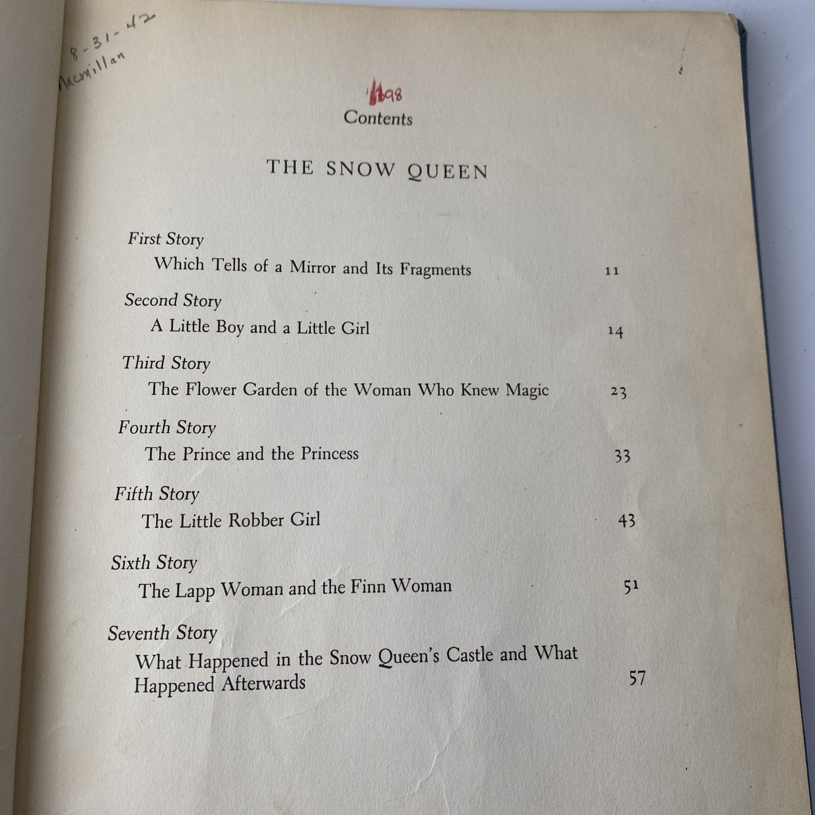 Snow Queen/ Andersen/ Corwin/ 1942 First Print hardback/ jacket Ex Library