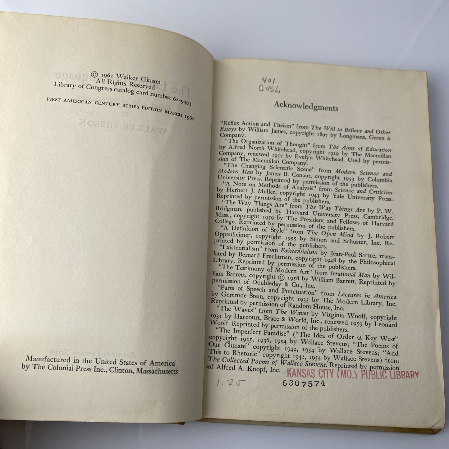 The Limits Of Language Science Philosophy Vintage 1960s Ex Library Book