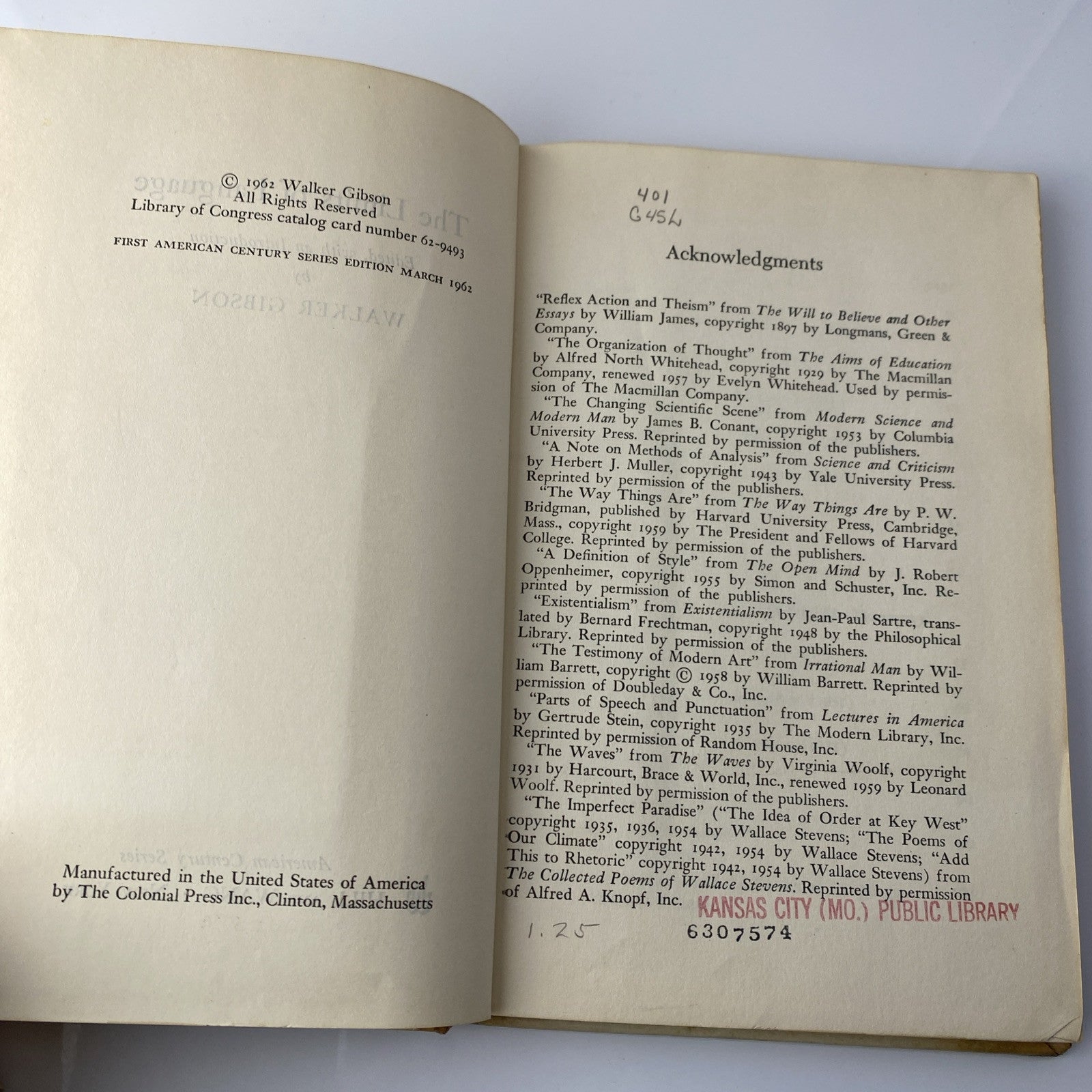 The Limits Of Language Science Philosophy Vintage 1960s Ex Library Book