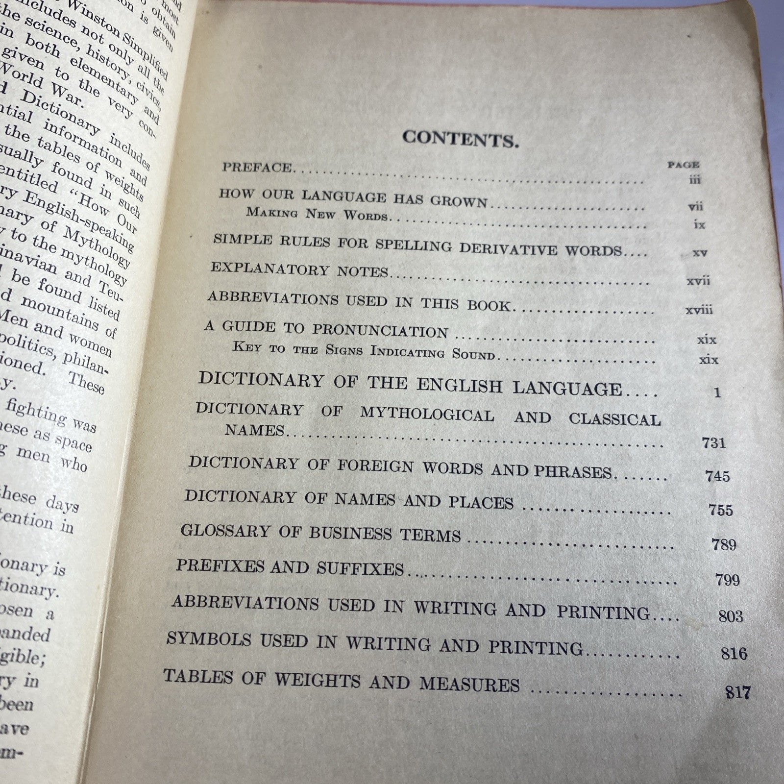 The Winston Simplified Dictionary 1919 Antique Rare Red Book English Soft Bindin