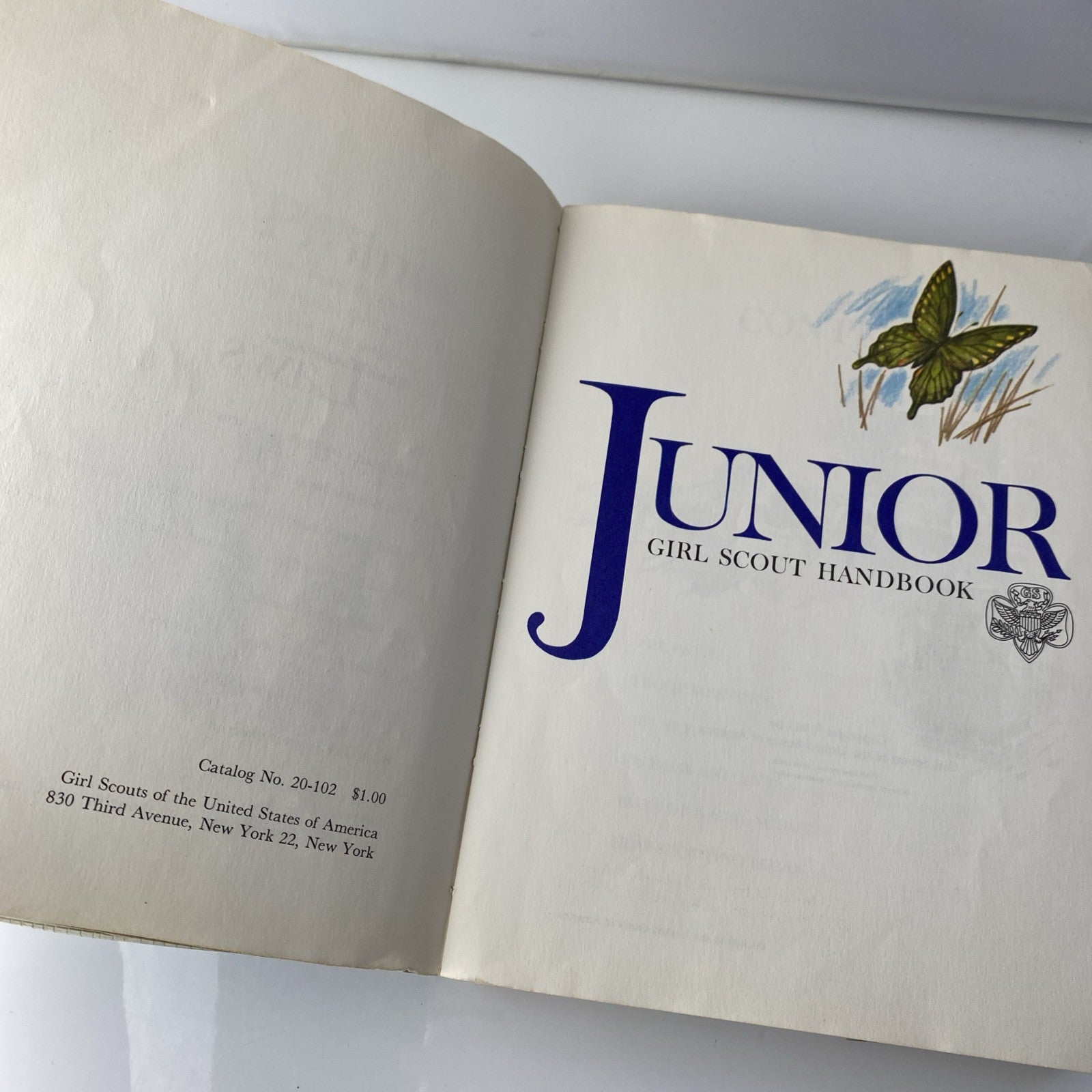 Junior Girl Scout Handbook, FIRST EDITION, 1963 Softcover Vintage 60s Guidebook