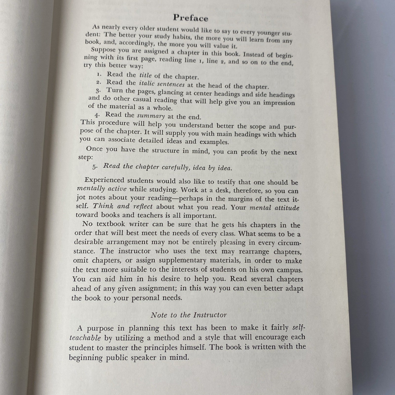 1962 First Print Principles of Public Speaking Loren Reid  Vintage 60s Textbook
