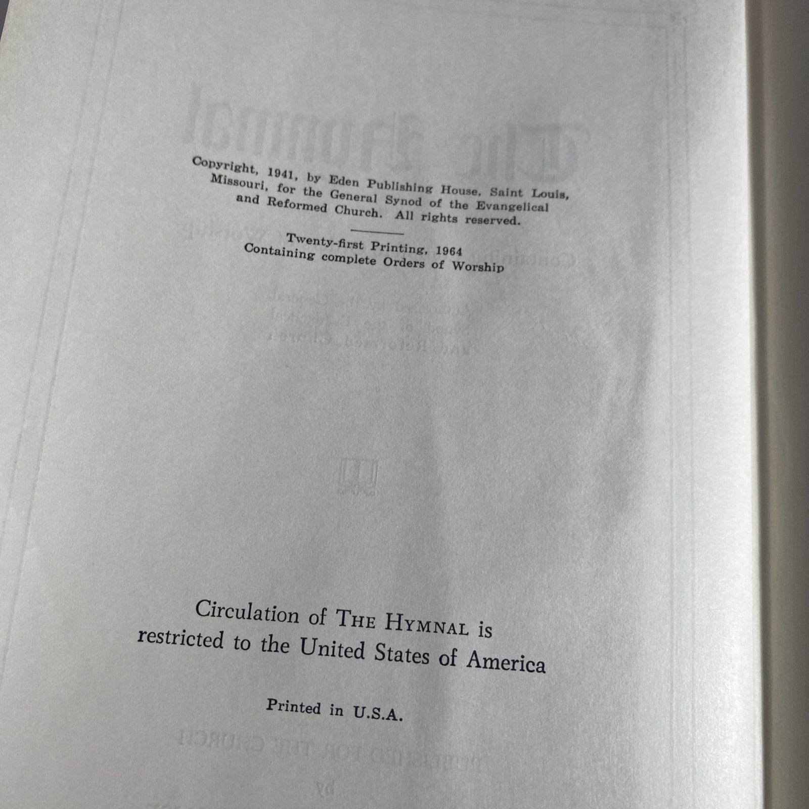 The Hymnal 1964 Eden Publishing House St. Louis Nice Binding Blue VG No Marks