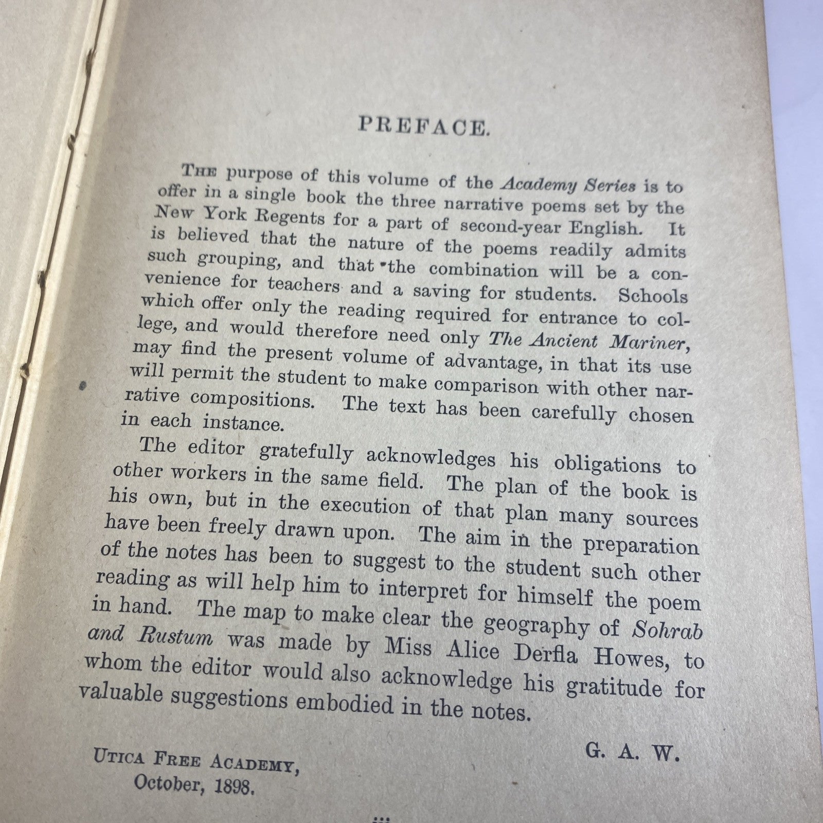 The Academy Series of English Classics: Three Narrative Poems ,School Bk 1st Ed 