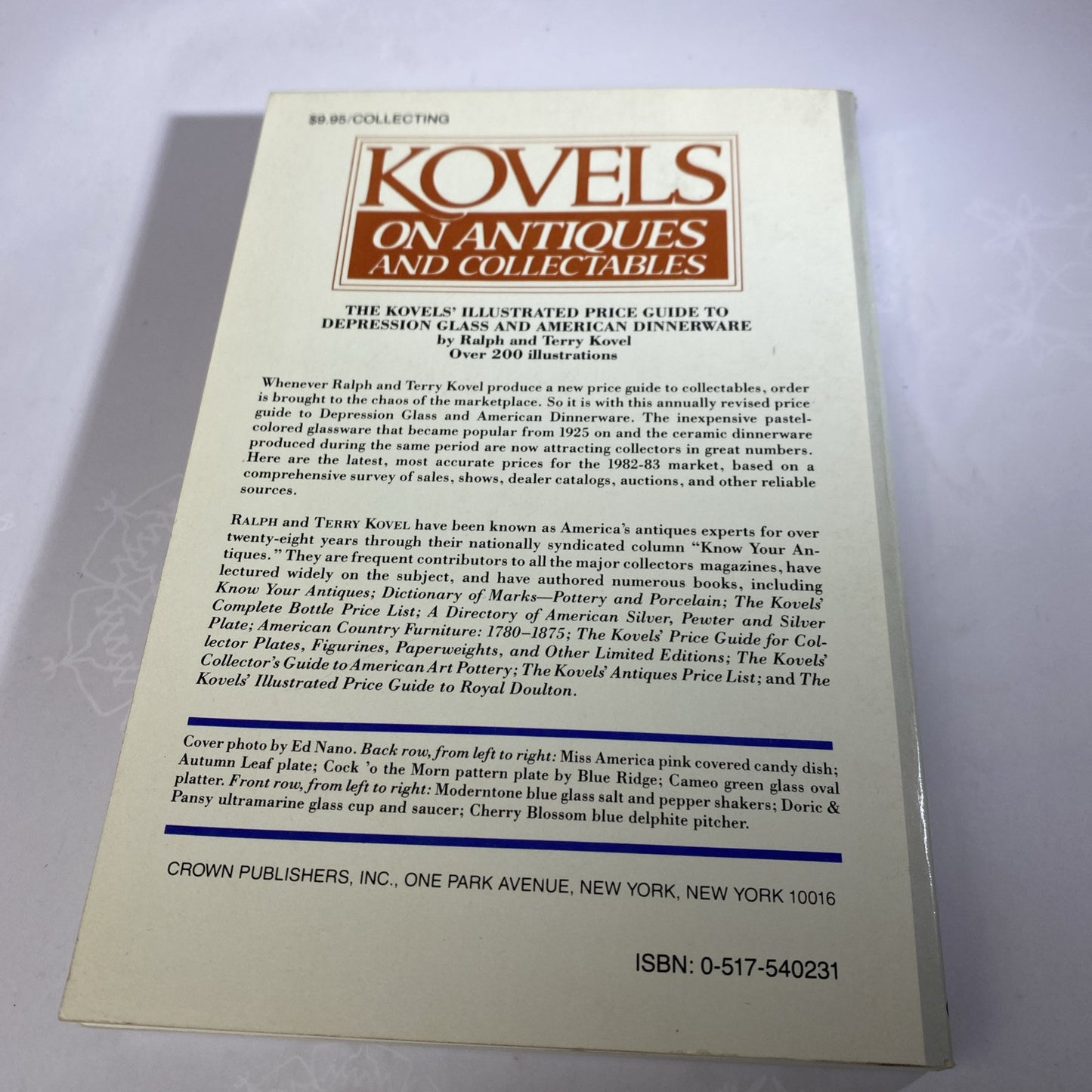 The Kovels' Illustrated Price Guide To Depression Glass & American Dinnerware