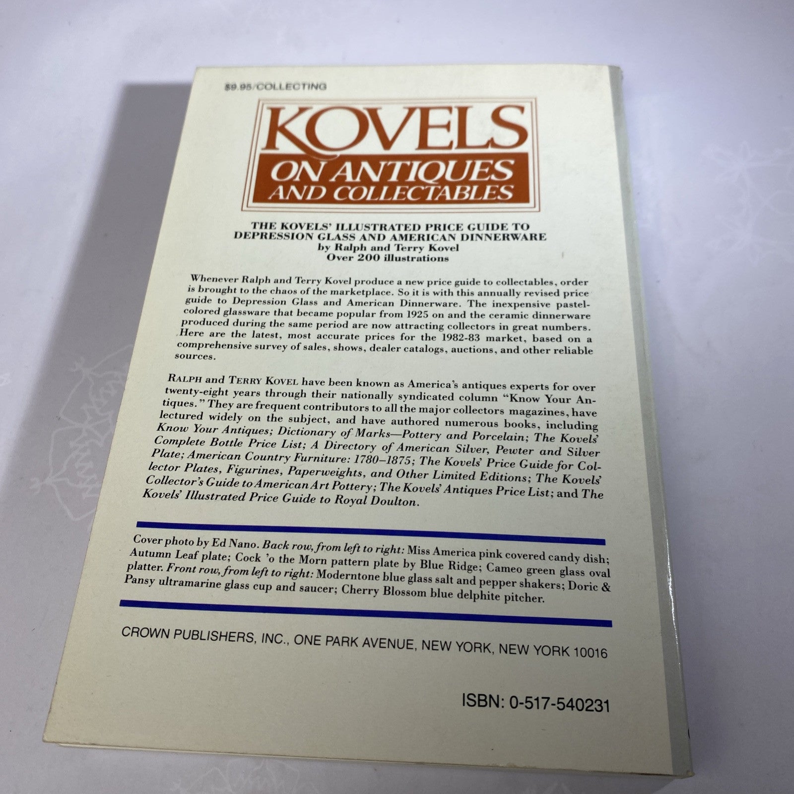 The Kovels' Illustrated Price Guide To Depression Glass & American Dinnerware