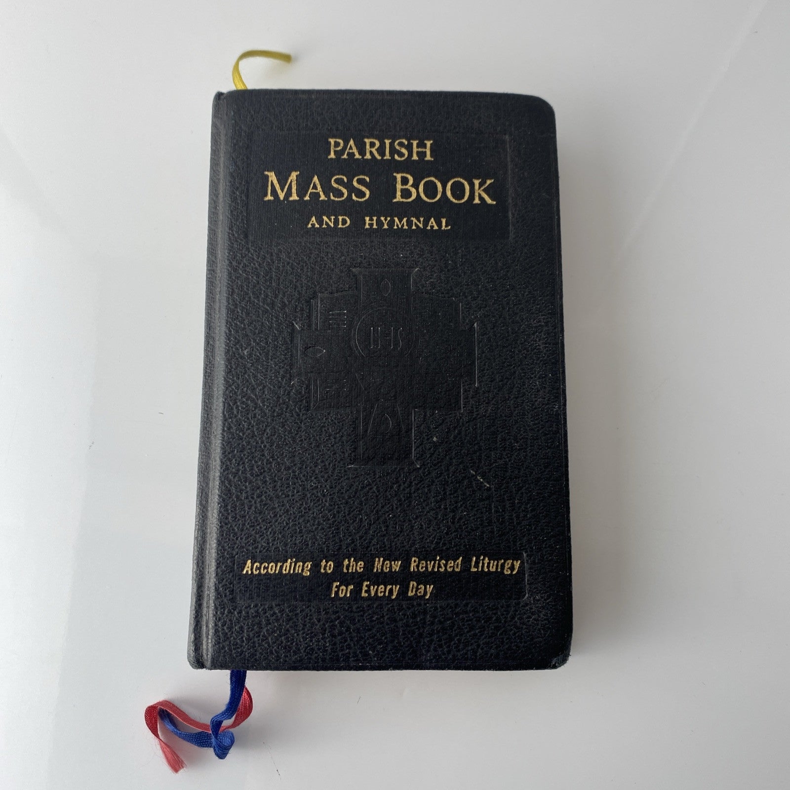Vintage 1965 Parish Mass Book and Hymnal Old Religious Pictures Leather Unique
