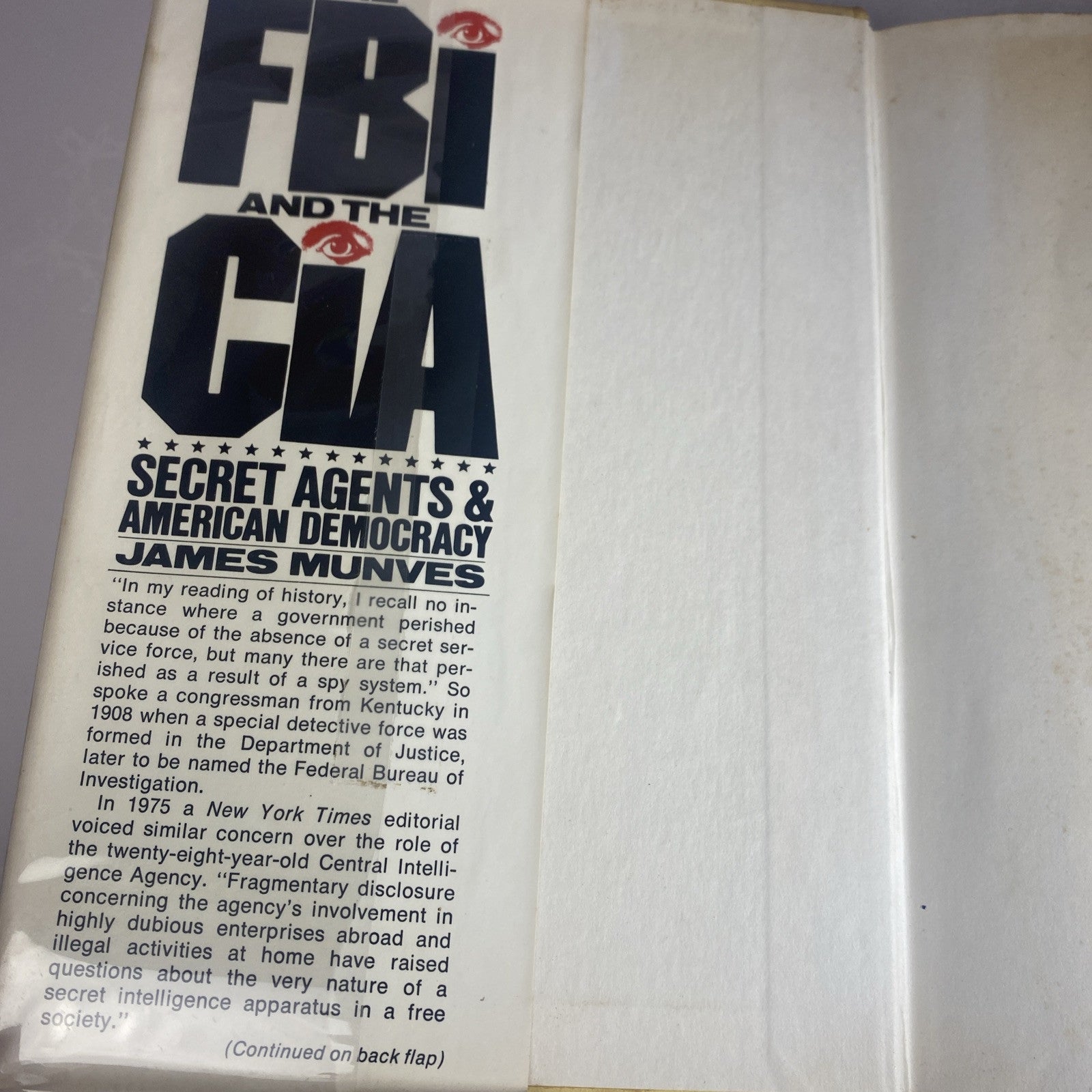 The FBI and The CIA Secret Agents And American Democracy 1975 HC James Munves