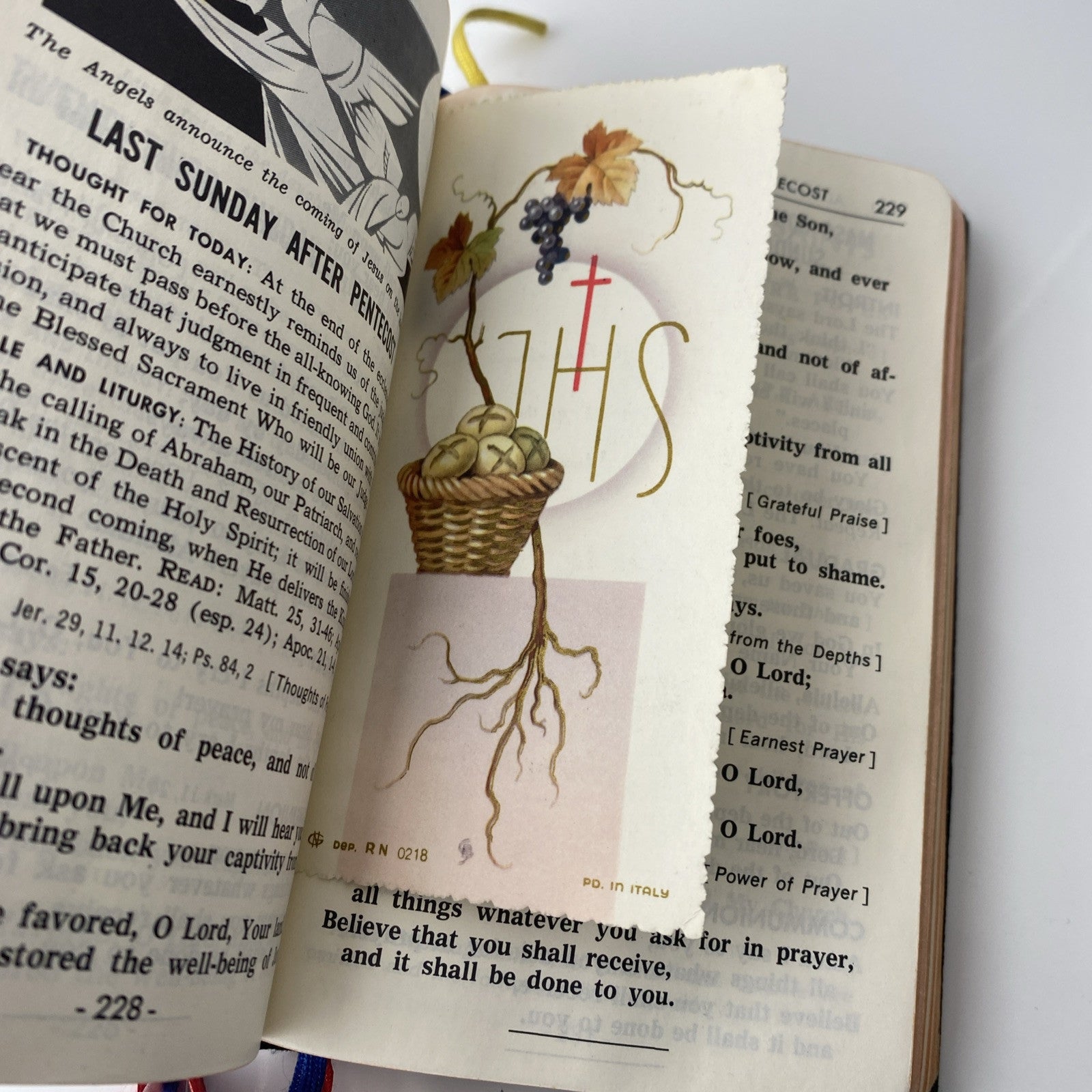 Vintage 1965 Parish Mass Book and Hymnal Old Religious Pictures Leather Unique