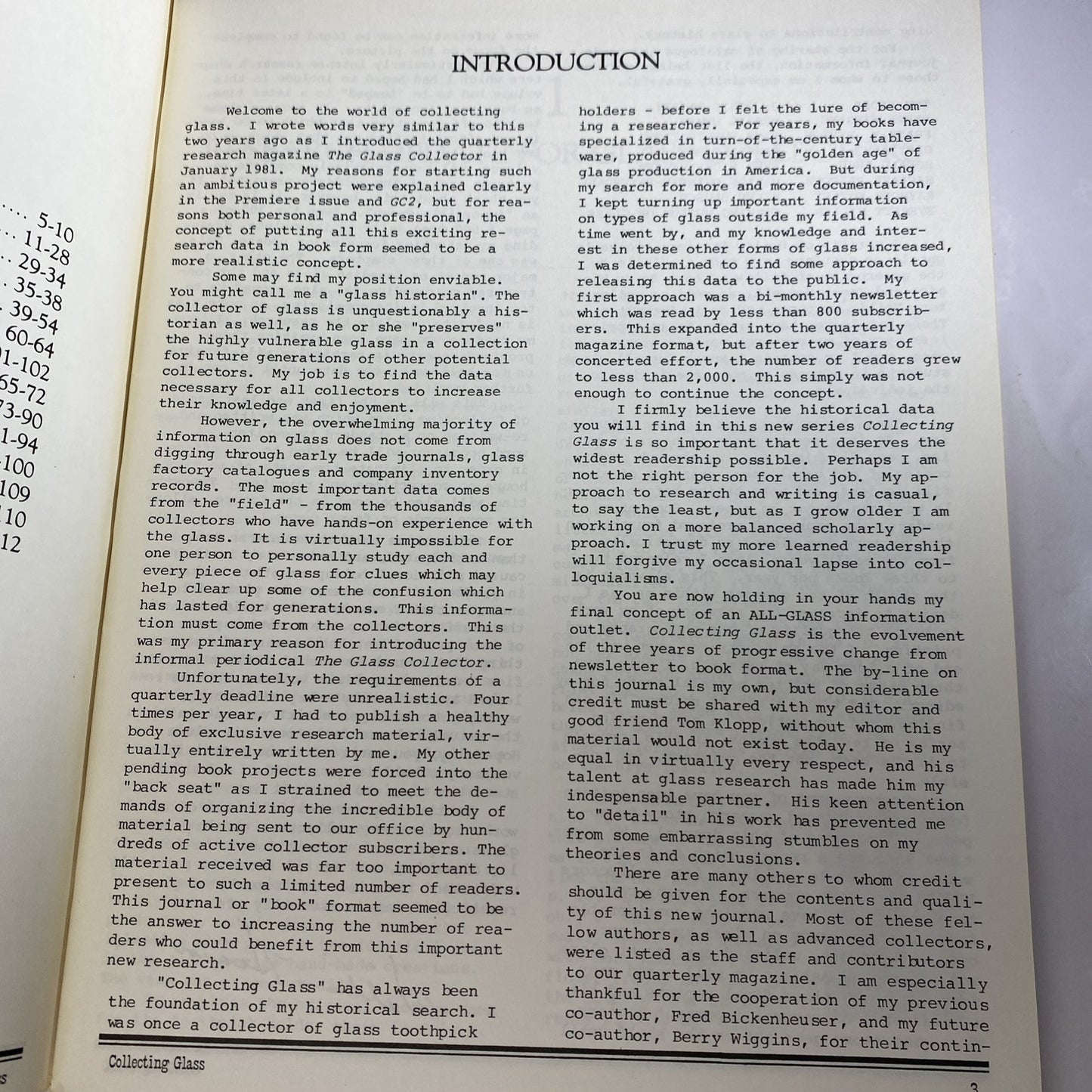 Collecting Glass Slag Glass From Around The World 1984 Volume #1 SC VGC