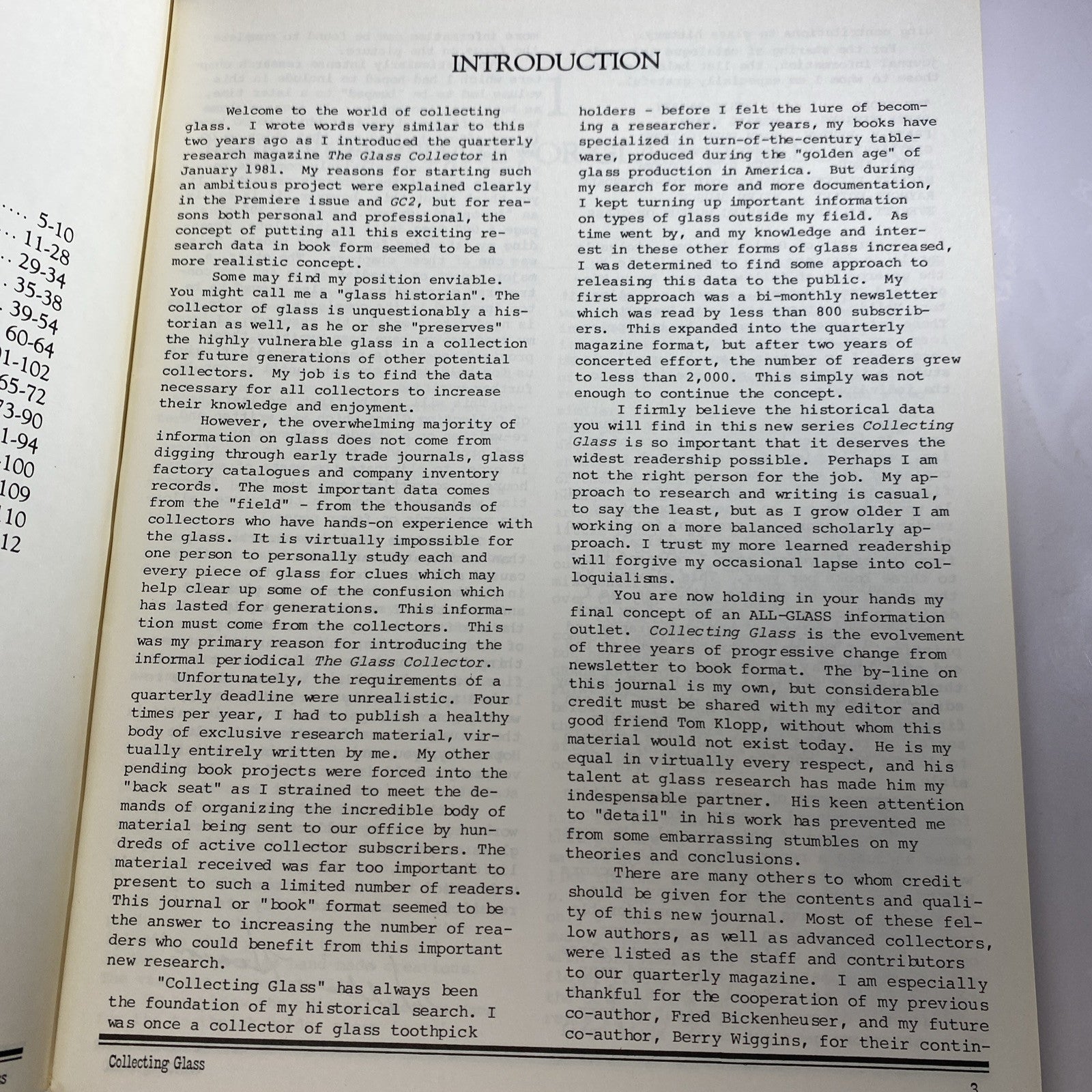 Collecting Glass Slag Glass From Around The World 1984 Volume #1 SC VGC