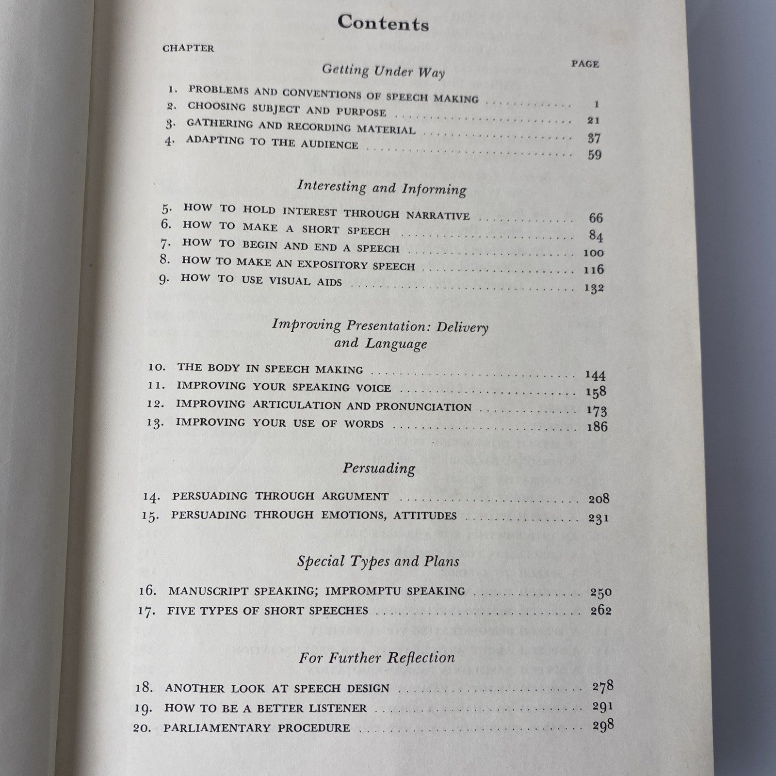 1962 First Print Principles of Public Speaking Loren Reid  Vintage 60s Textbook