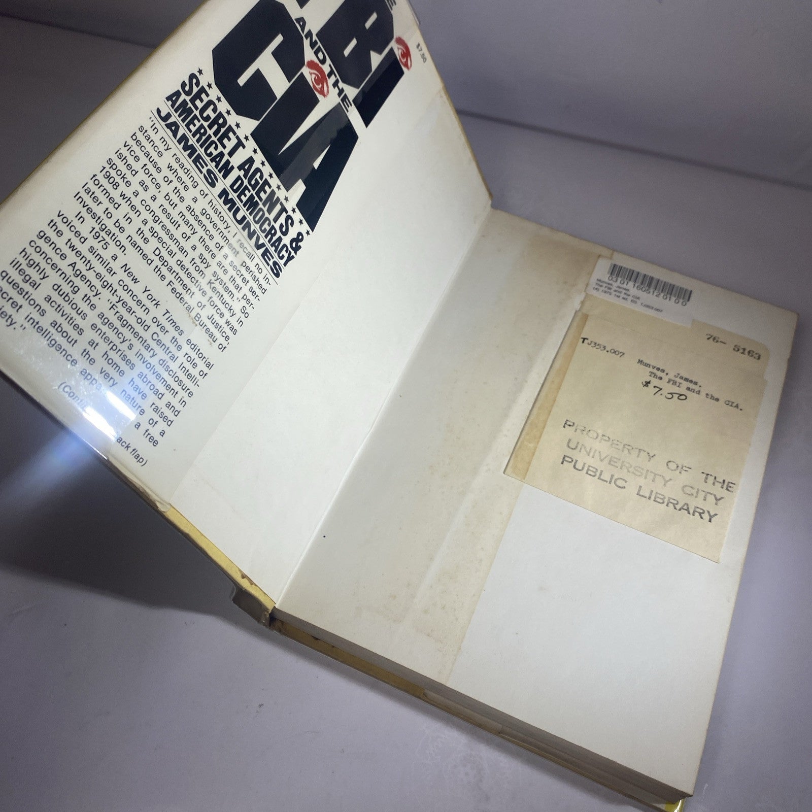 The FBI and The CIA Secret Agents And American Democracy 1975 HC James Munves