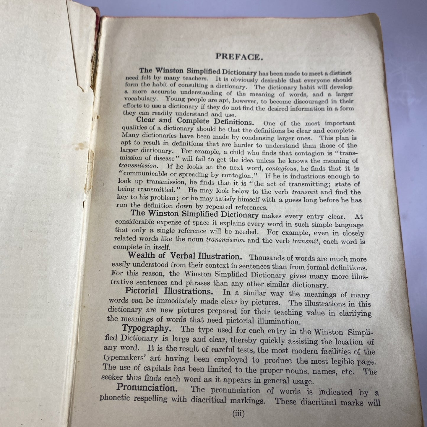 The Winston Simplified Dictionary 1919 Antique Rare Red Book English Soft Bindin