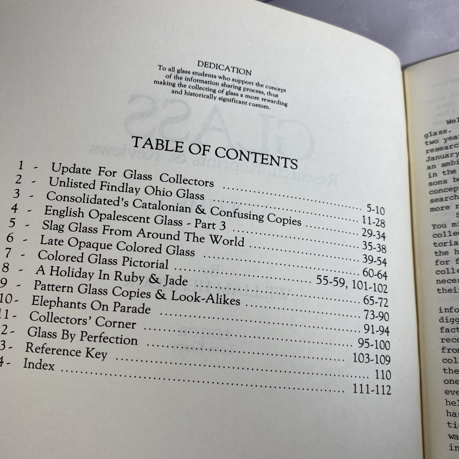 Collecting Glass Slag Glass From Around The World 1984 Volume #1 SC VGC