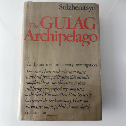 The Gulag Archipelago 1918-1956 Solzhenitsyn 1973 HCDJ Vintage Kirkwood Ex Libra