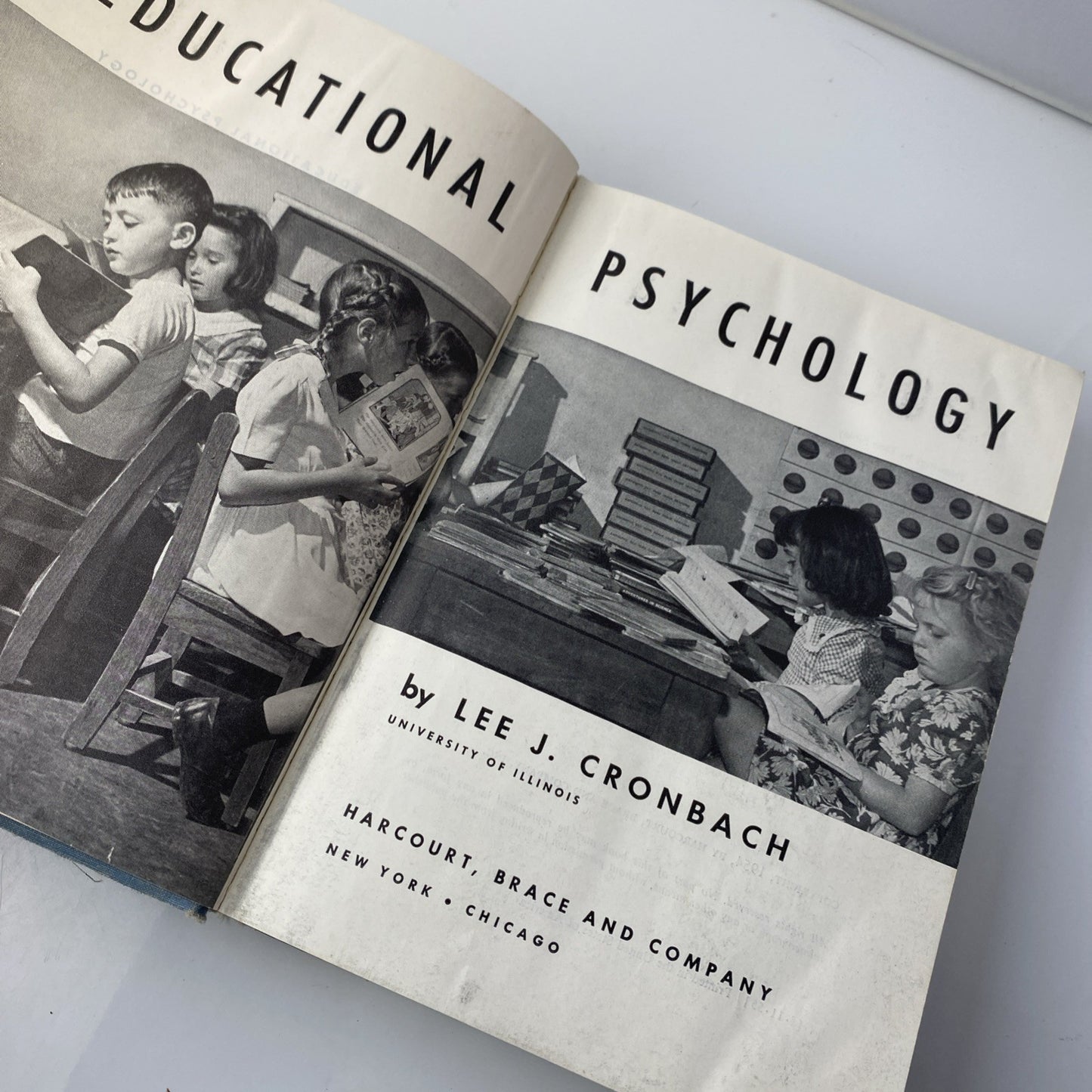 Educational Psychology- Lee J. Cronbach- 1954- Hardcover- Canvas Dec. Cover